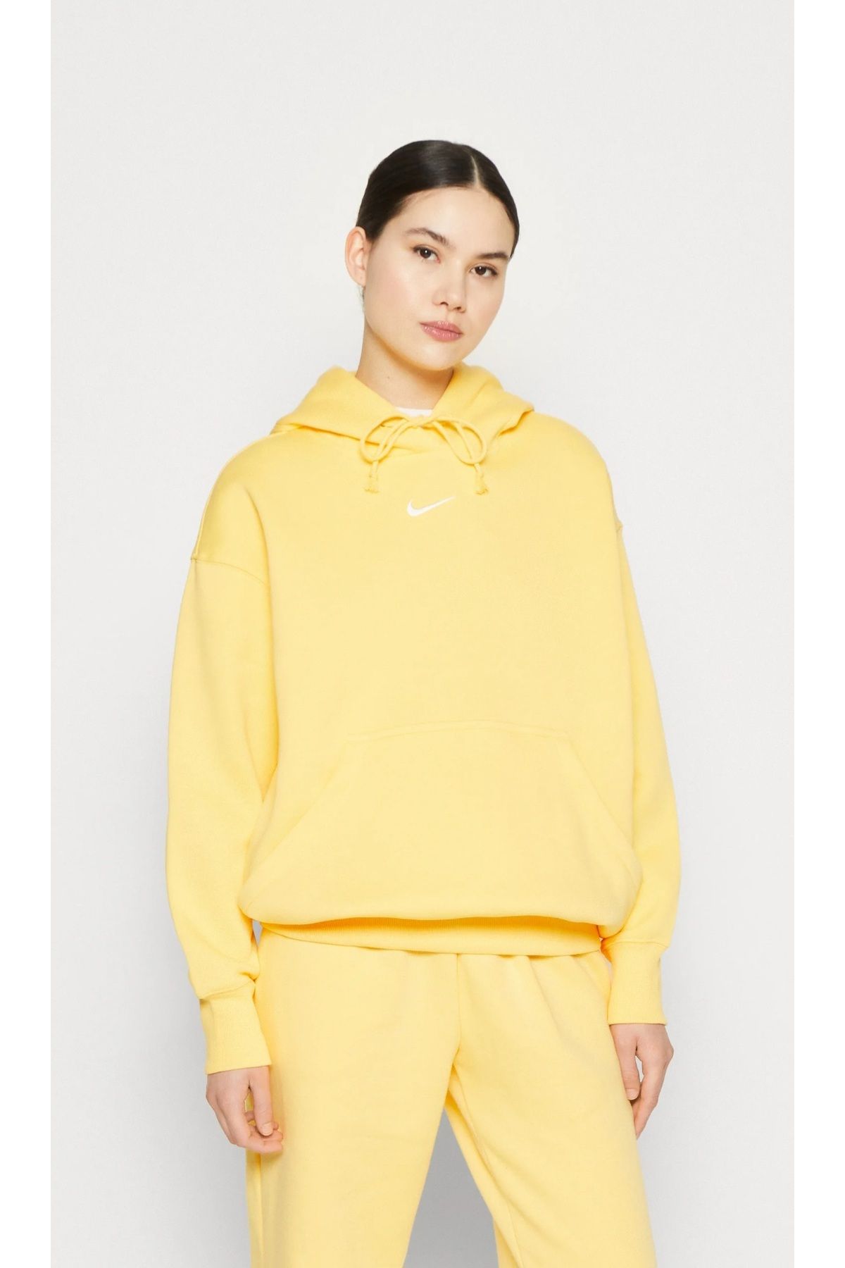 Nike Sportswear Phoenix Fleece Hoodie Oversize Sarı Kadın Sweatshirt DQ5860-795