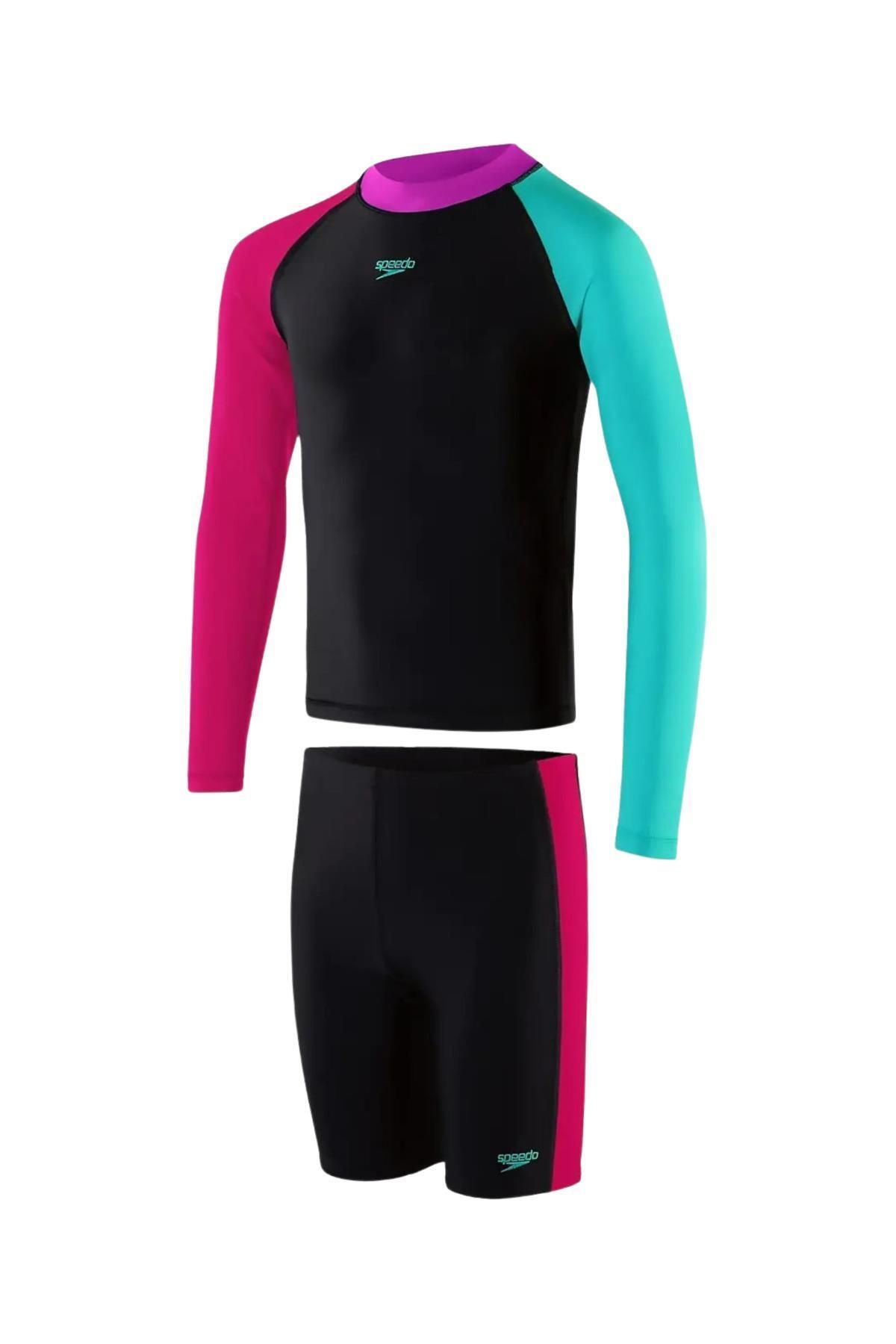 SPEEDO 8-12863g740 - Long Sleeved Kız Çocuk Yüzücü Mayosu