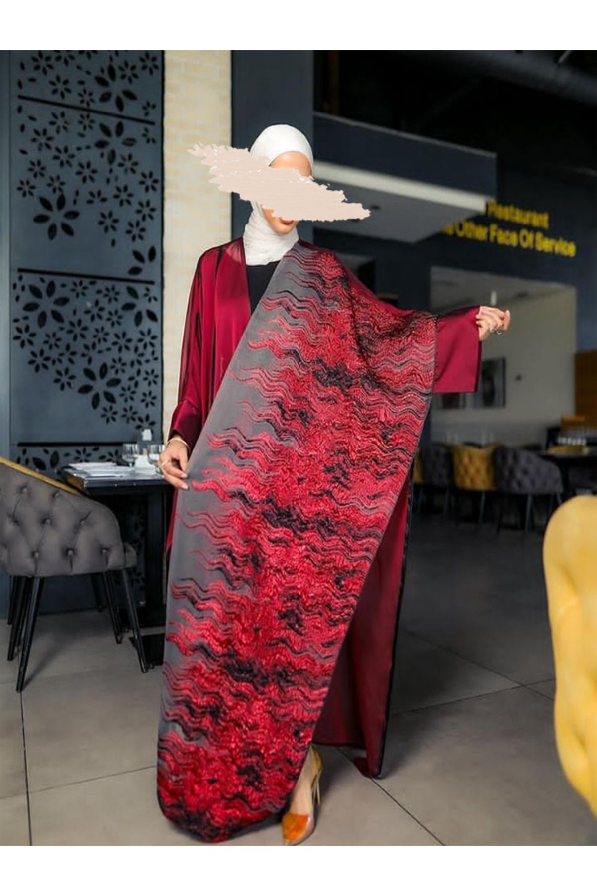 fiore fashion Detaylı Kaftan Abaya Türkiye Müslüman Elbise Kaftan Islam Ferace ,bisht
