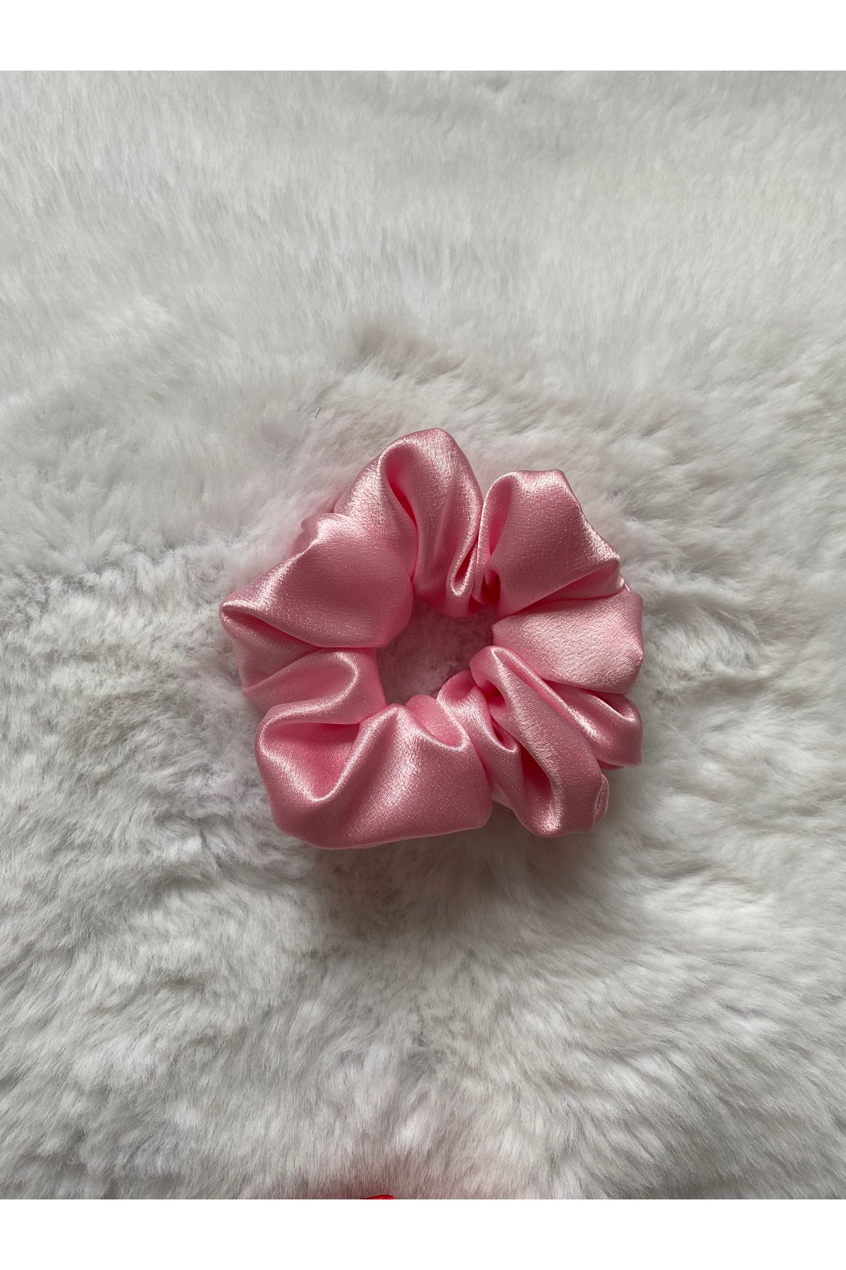 Flower El Yapımı Saten Kadın Saç Tokası Medium-Scrunchie
