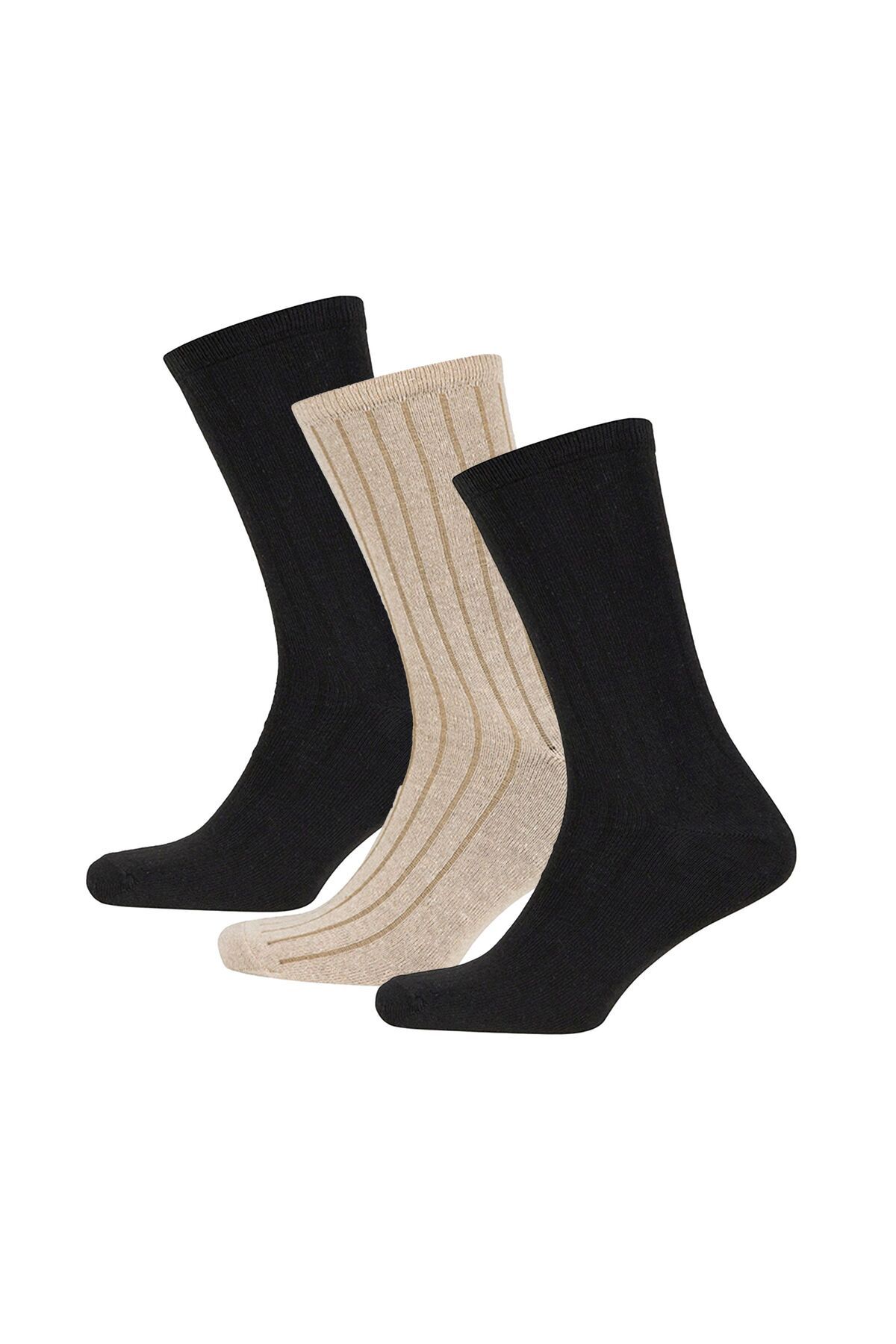 Thermoform Bambu Asker Çorap Siyah-bej 3'lü Paket