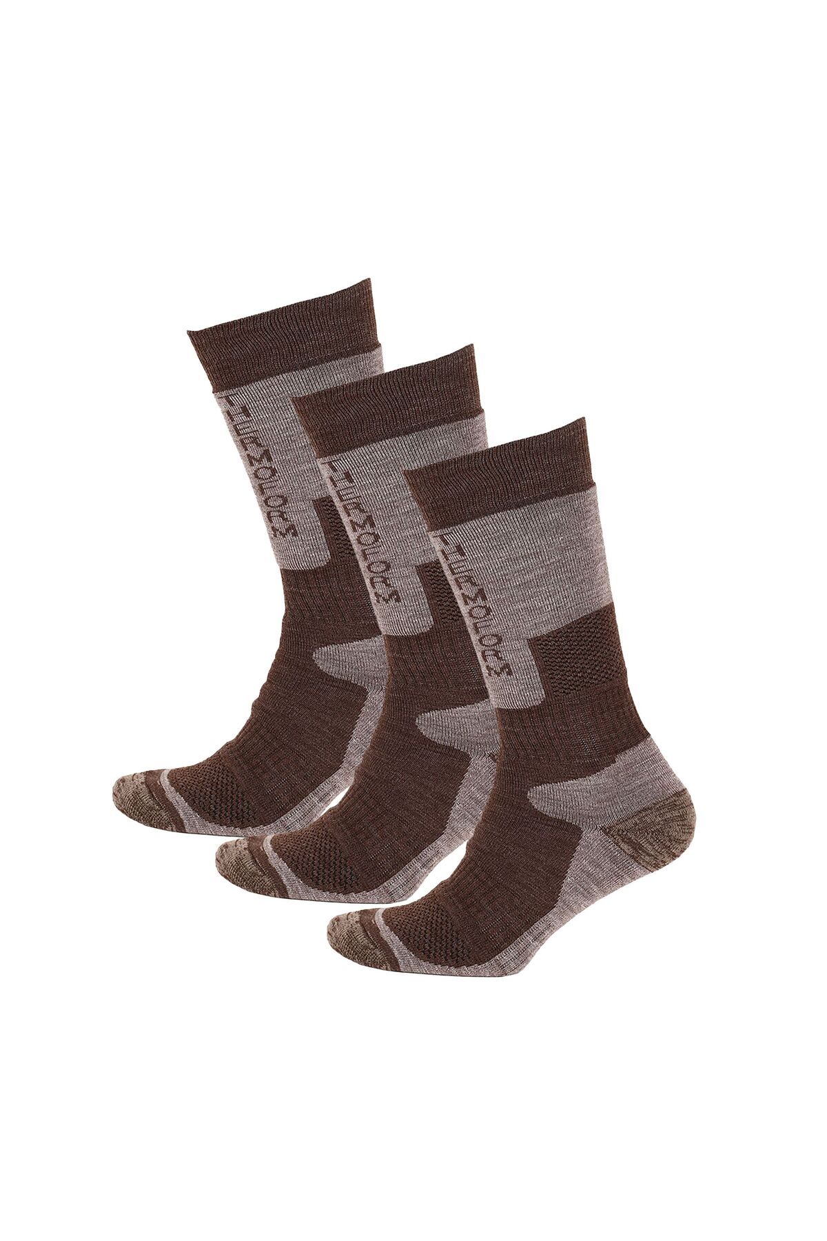 Thermoform Outdoor Çorap Kahverengi 3'lü Paket