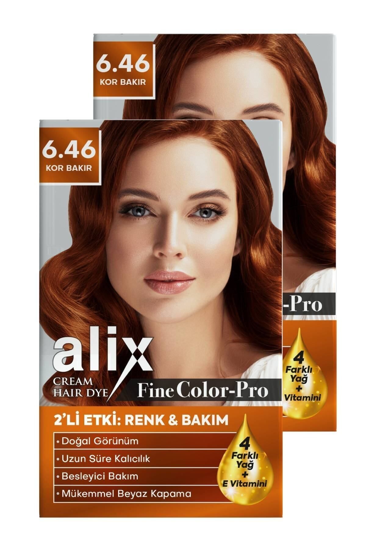 Alix Saç Boyası Kiti 6.46 Kor Bakır 50 Ml (2 Adet)