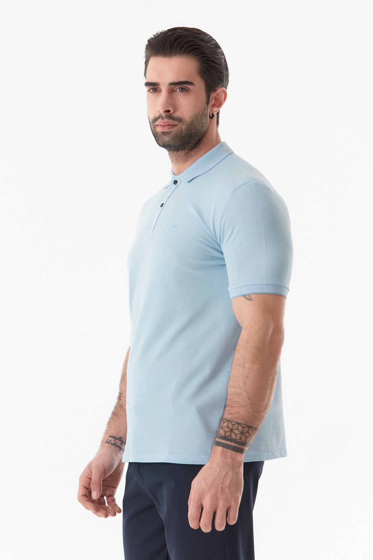 Fullamoda Basic Yakası Çıtçıtlı Polo Yaka Tişört