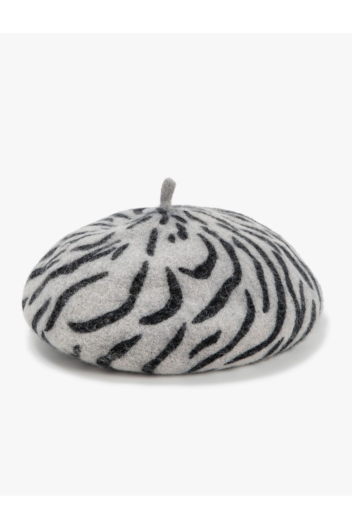 Koton Ressam Yünlü Şapka Yumuşak Dokulu Zebra Desenli