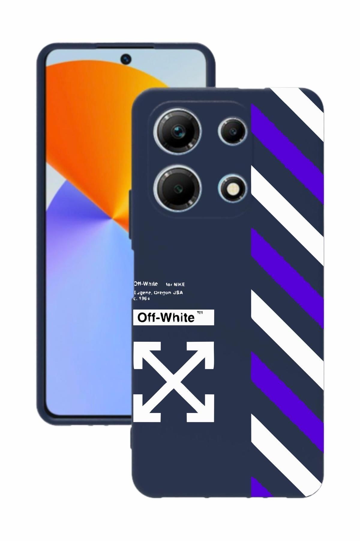 INFINIX Note 30 Baskılı Ve Kamera Korumalı Lacivert Renk Silikon Kılıf