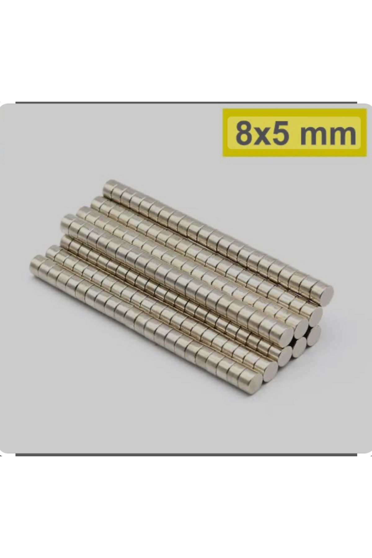 magnet market 250 Adet 8x5 Güçlü Neodyum Mıknatıs | Çap 8mm X Kalınlık 5mm Neodyum Mıknatıs