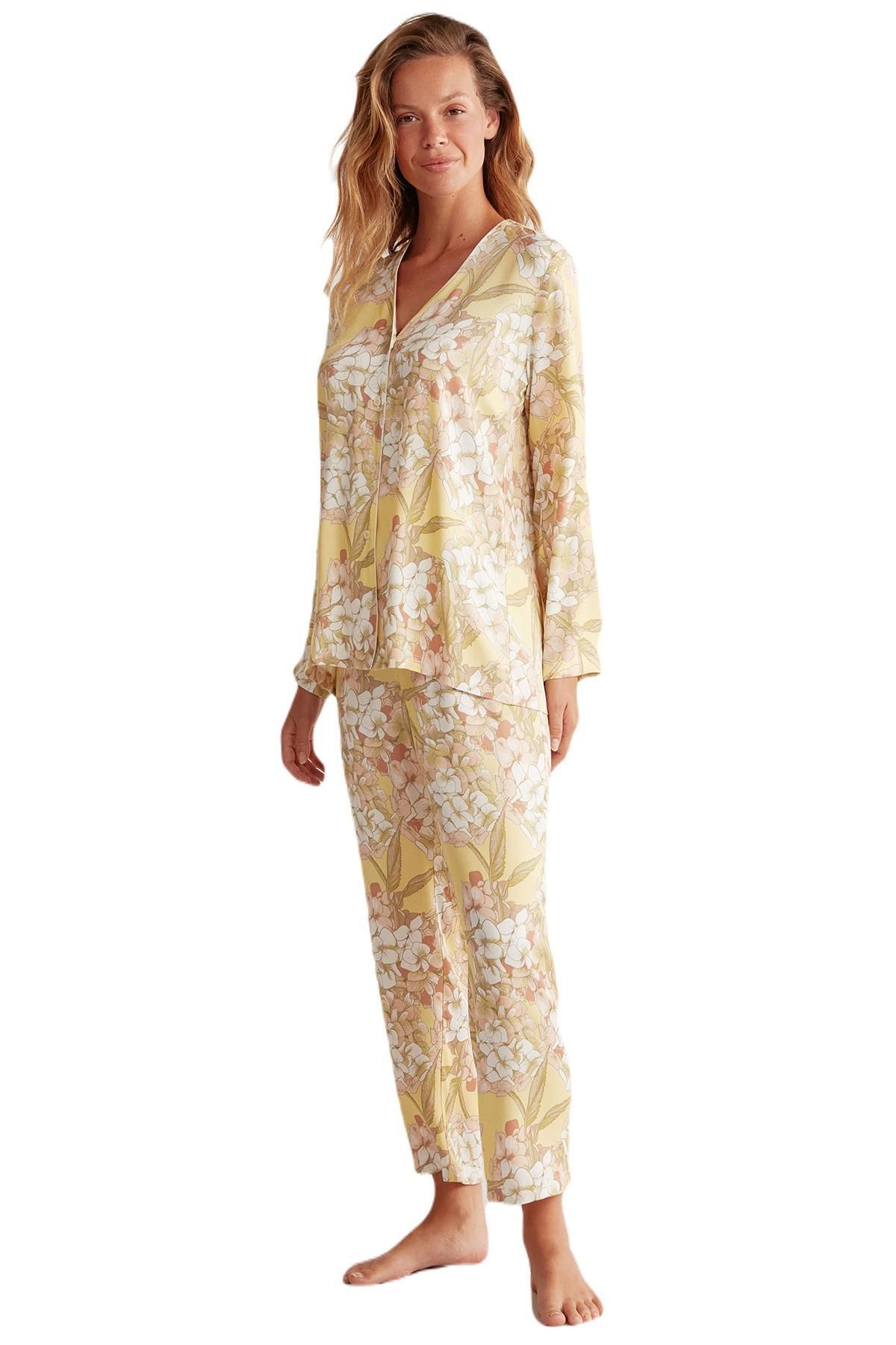 Catherines Kadın Sarı Pijama Takım 2527