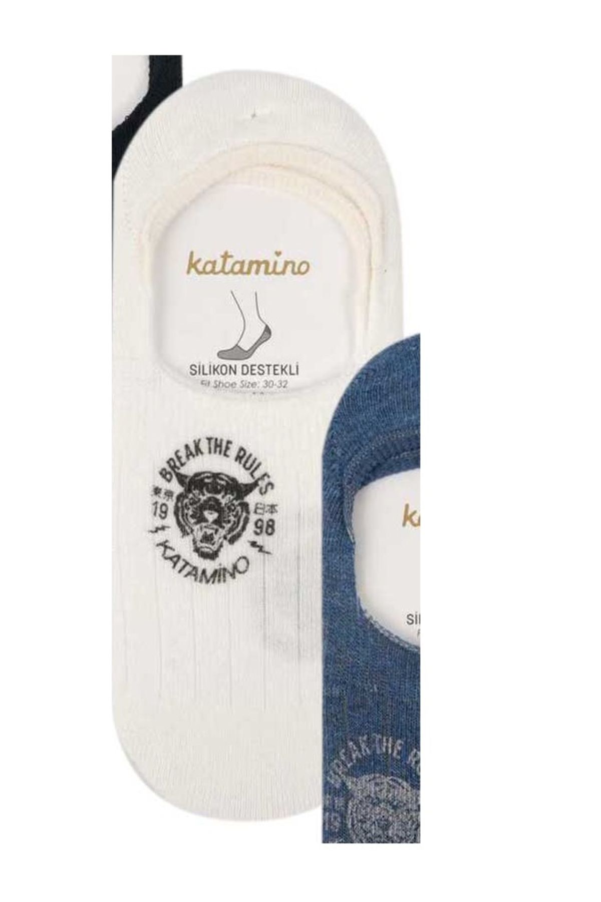 Katamino Rules Baskılı Silikon Destekli Babet Erkek Çocuk Çorabı