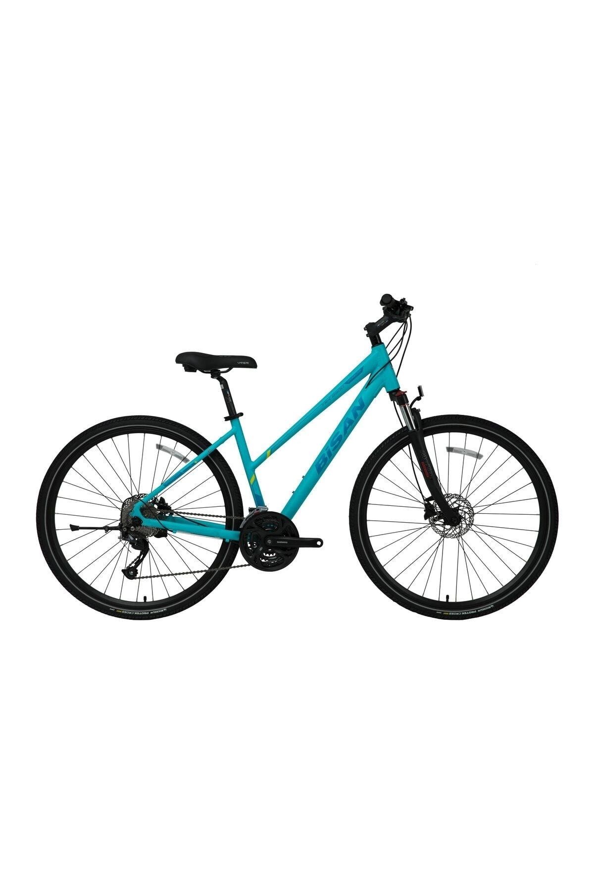 Bisan TRX 8300 Griselda Altus 28 Jant 45 cm 27 Vites HD Kadın Trekking Şehir Bisikleti - Turkuaz-Mavi