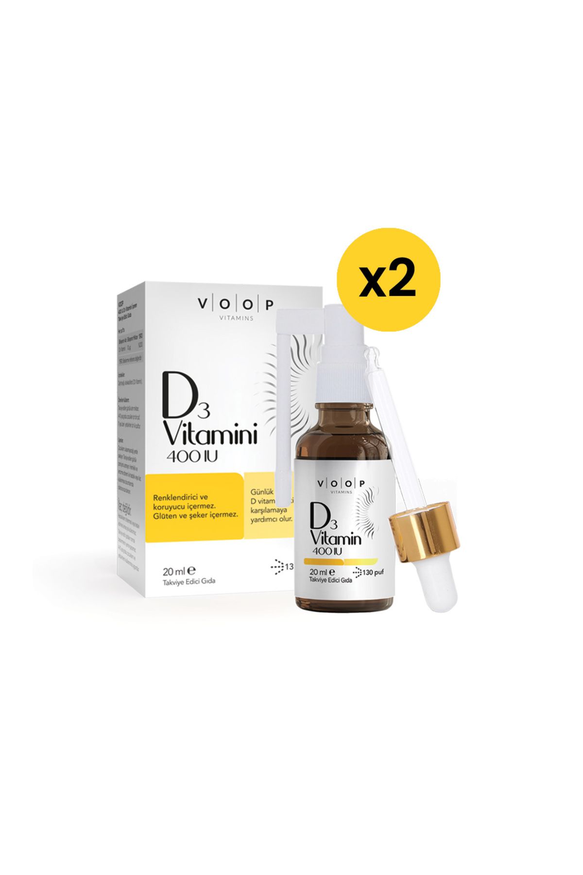 VOOP Vitamin D3 400 Iu Sprey-damla - 20 ml X2