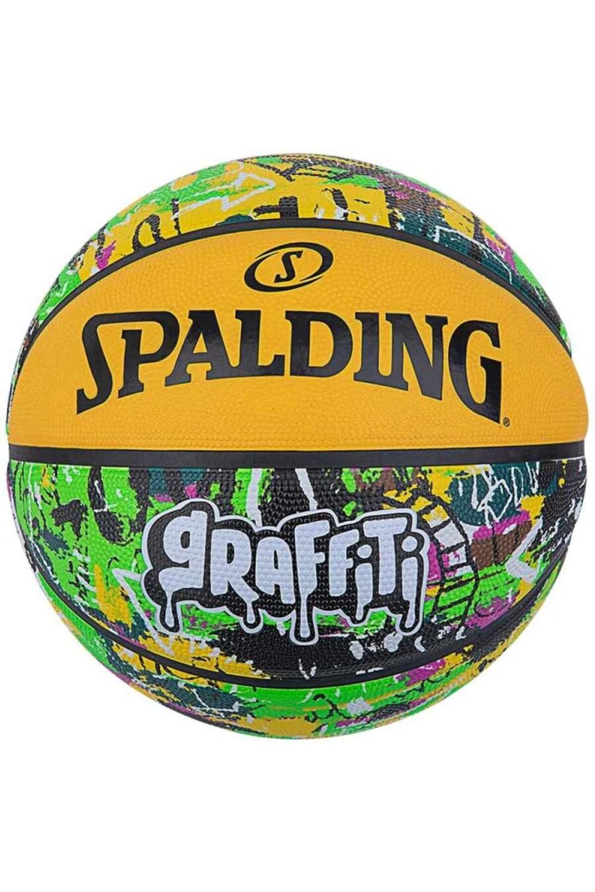 Spalding Green Yellow Graffiti Sz7 2021 Basket Topu 84374z