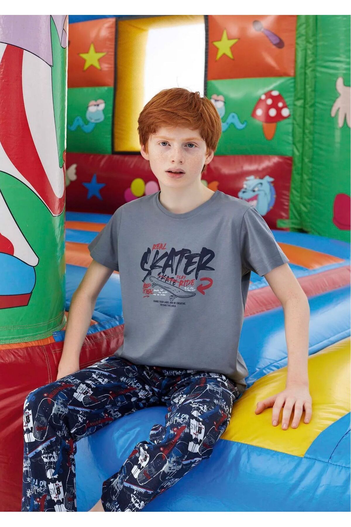 İpek Erkek Çocuk Kısa Kol Pijama Takımı