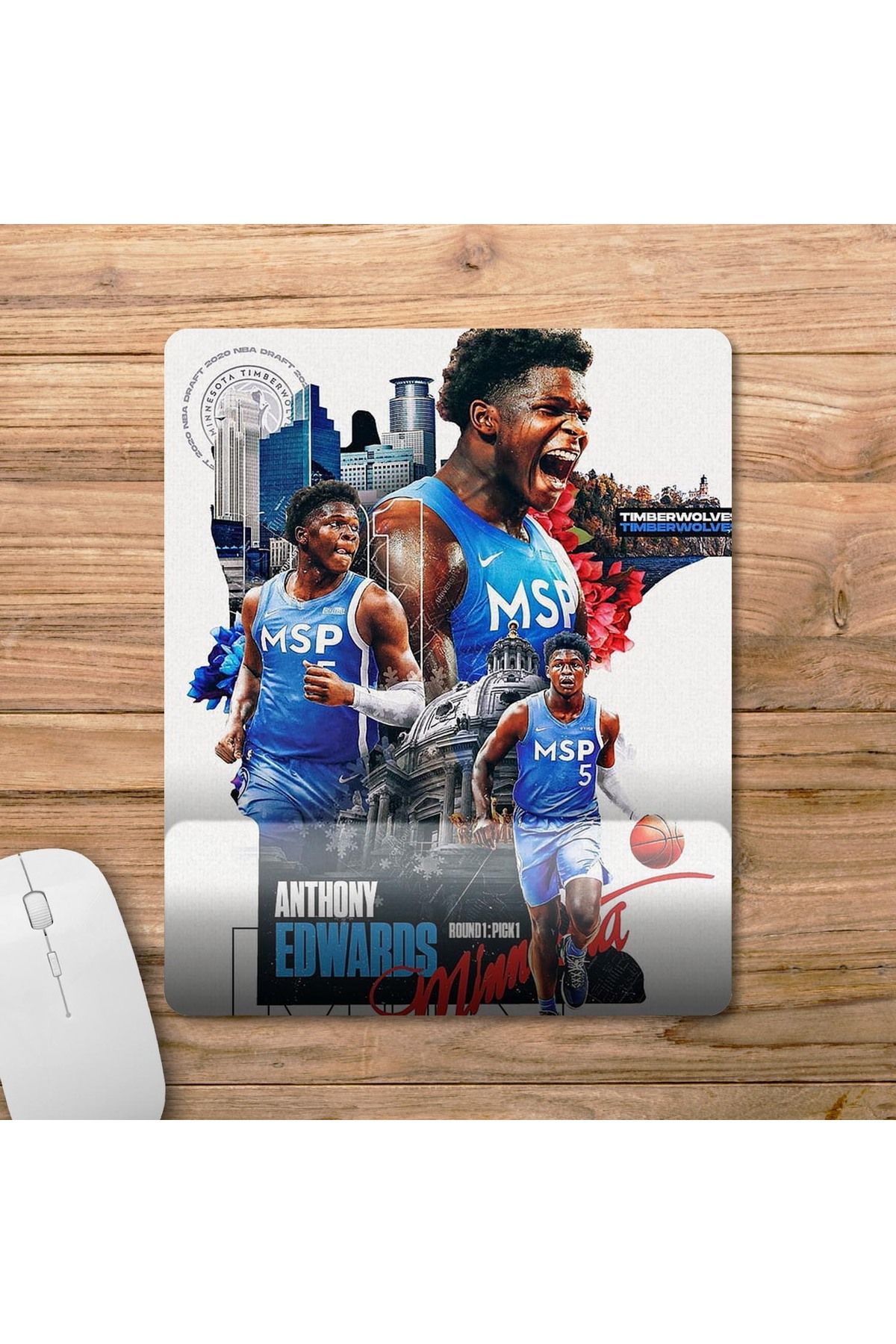 Pixxa Anthony Edwards - NBA Bilek Destekli Mousepad Model - 1