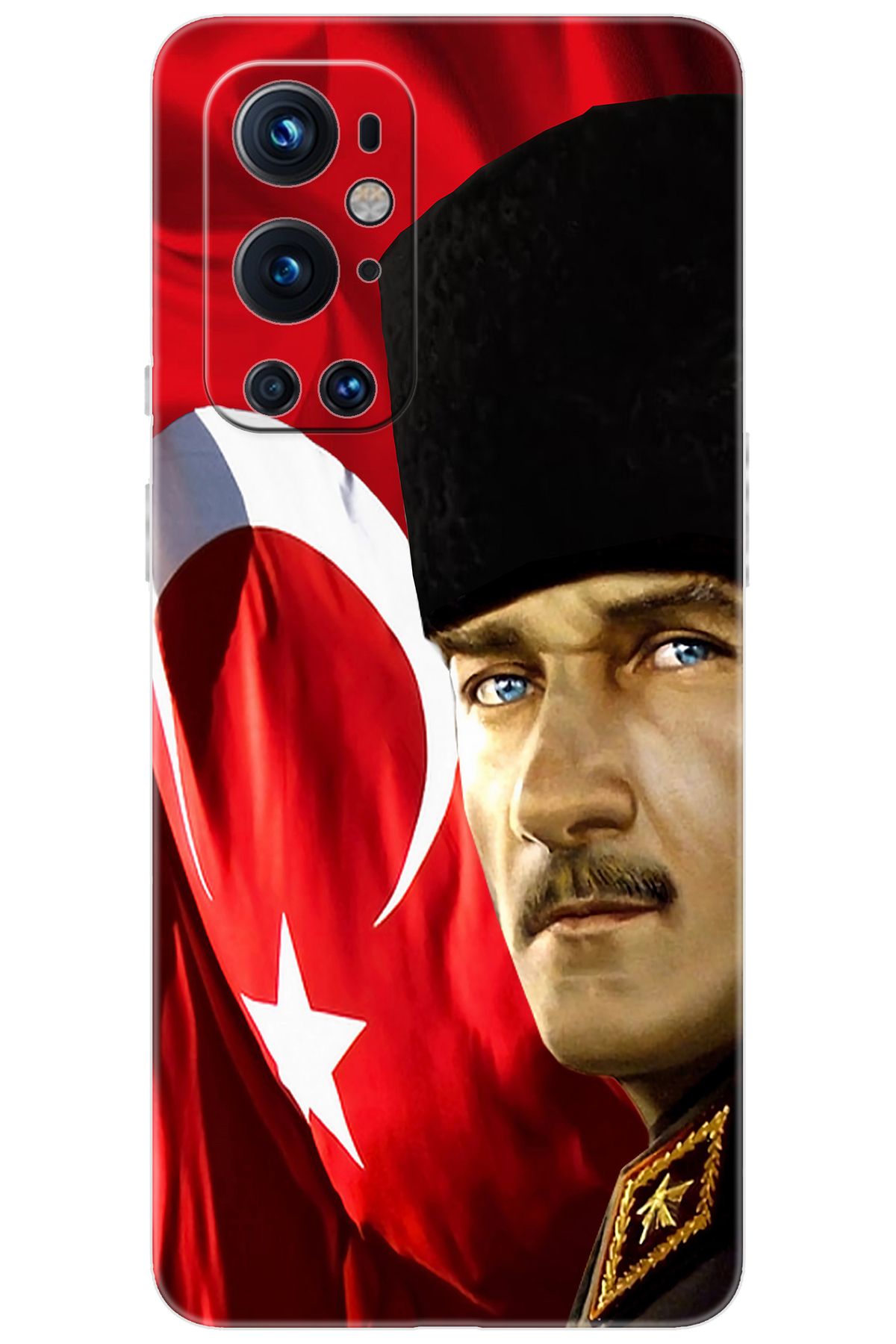 Oneplus 9 PRO LE2123 Uyumlu Kılıf Desen Baskılı Silikon Atatürk ve Türk Bayrağı STK:726 CP-8OSqUGt