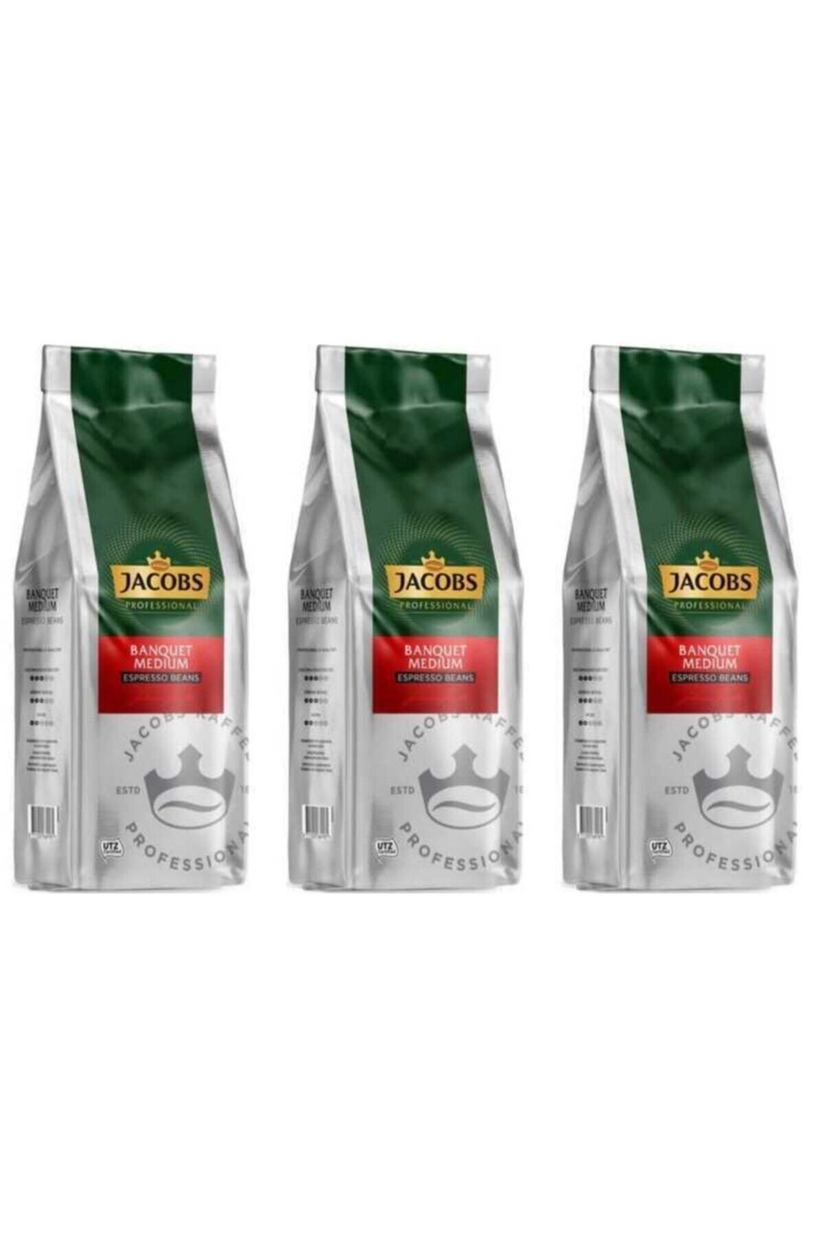 Jacobs Banquet Medium Espresso Beans Çekirdek Kahve 1000 Gr X 3 Paket