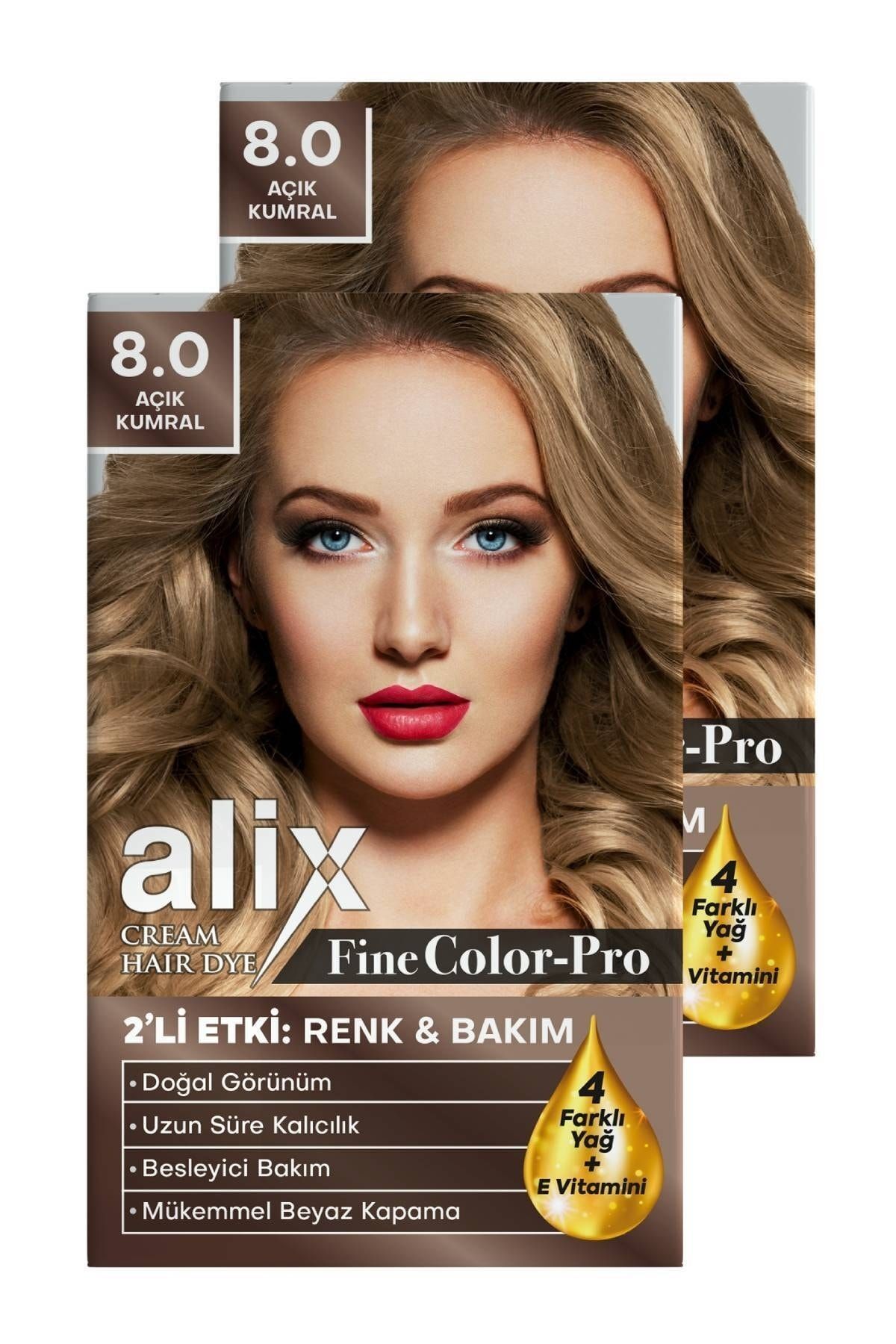 Alix Saç Boyası Kiti 8.0 Açık Kumral 50 Ml (2 Adet)