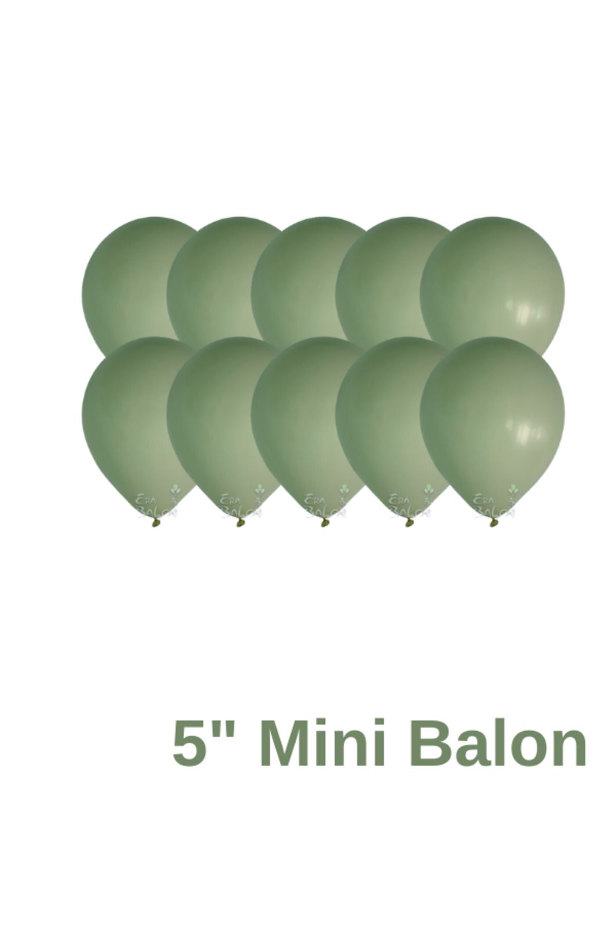mypartyready Küf Yeşili Renkli Mini Pastel Ton Lateks Balon 20 Adet 5" Retro Konsept  Süsleme Balon