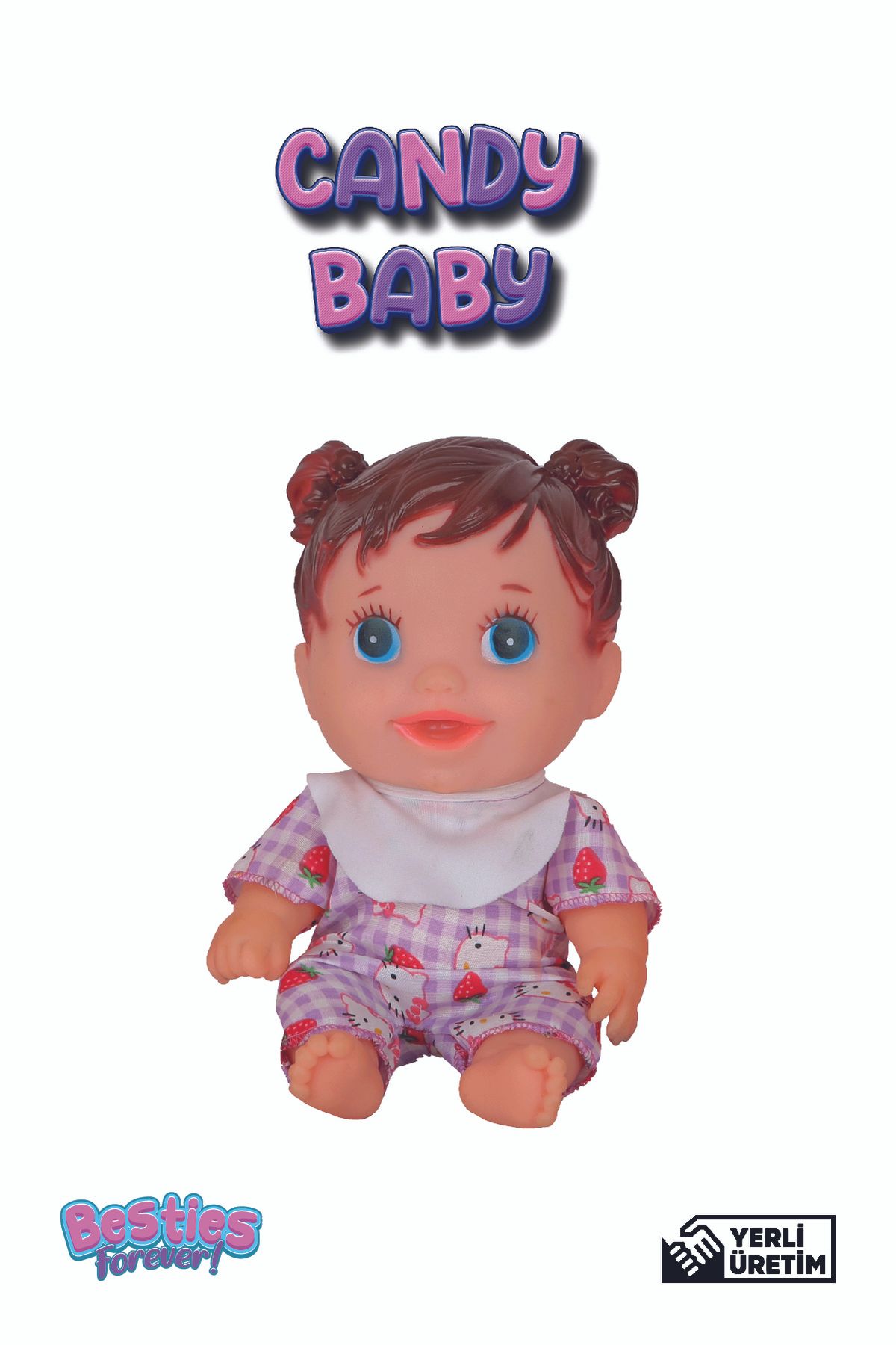 ARI TOYS Candy Baby - 24cm Oyuncak Et Bebek - Renkli Saçlar Ve Kıyafetler