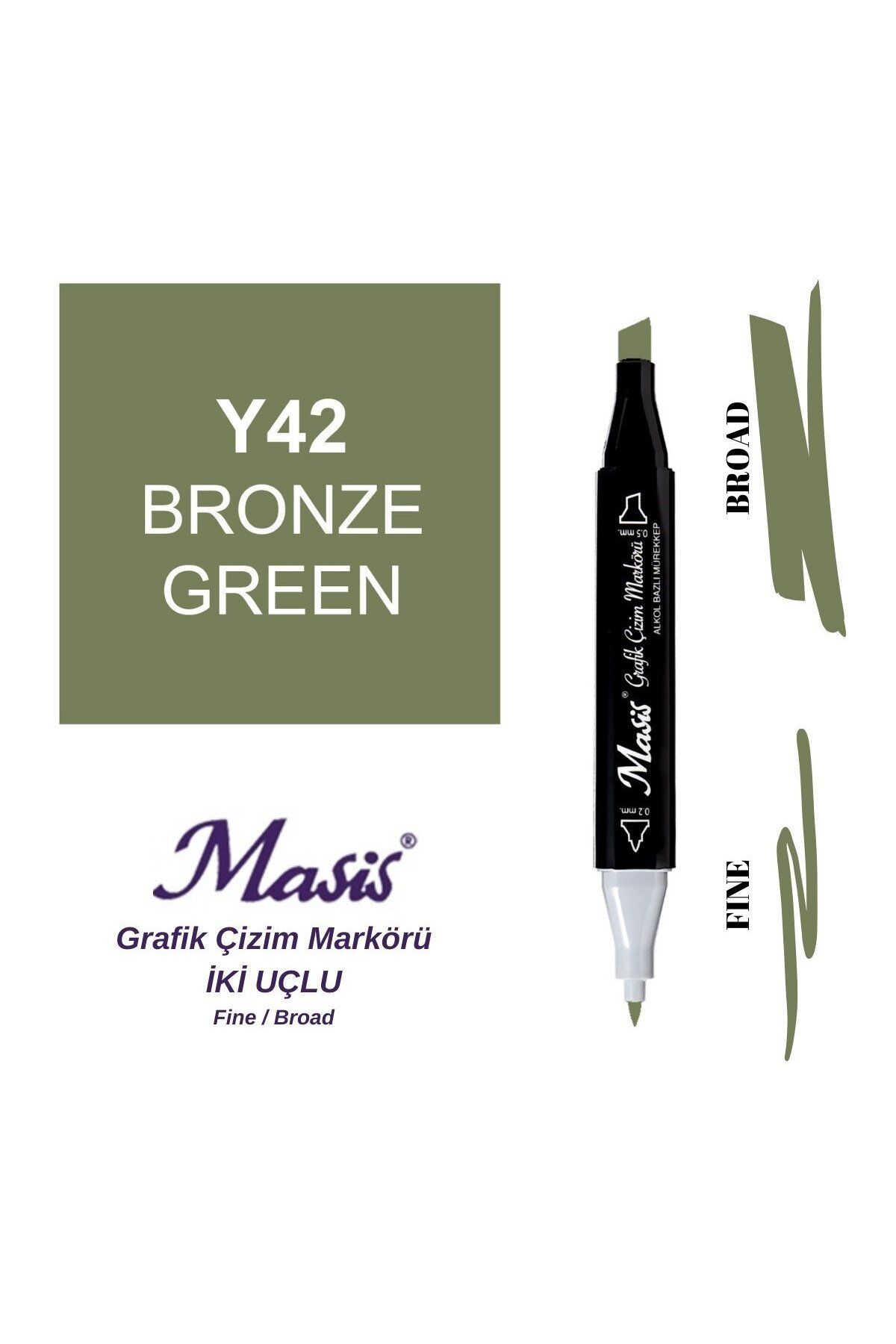 Masis Twin Çift Uçlu Marker Kalemi 42 Bronze Green