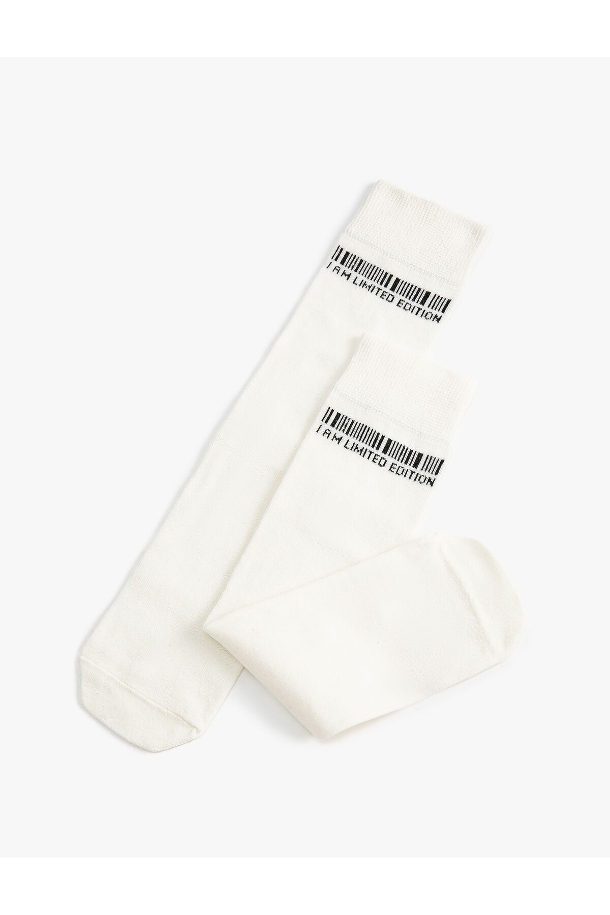 Koton Soket Çorap Etiket Desenli Sloganlı