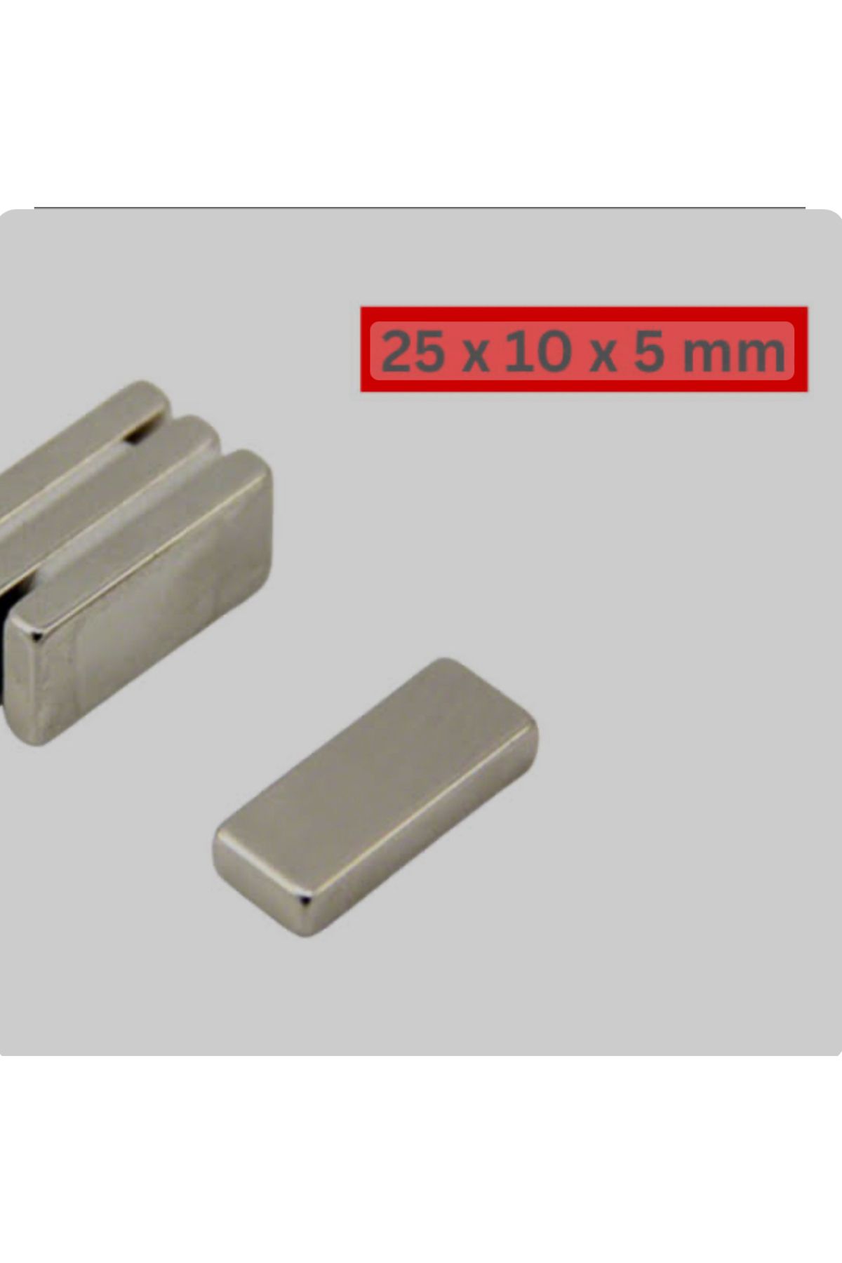 magnet market - 30 Adet - 25x10x5 - Boy 25mm X En 10mm X Kalınlık 5mm Neodymium Magnet