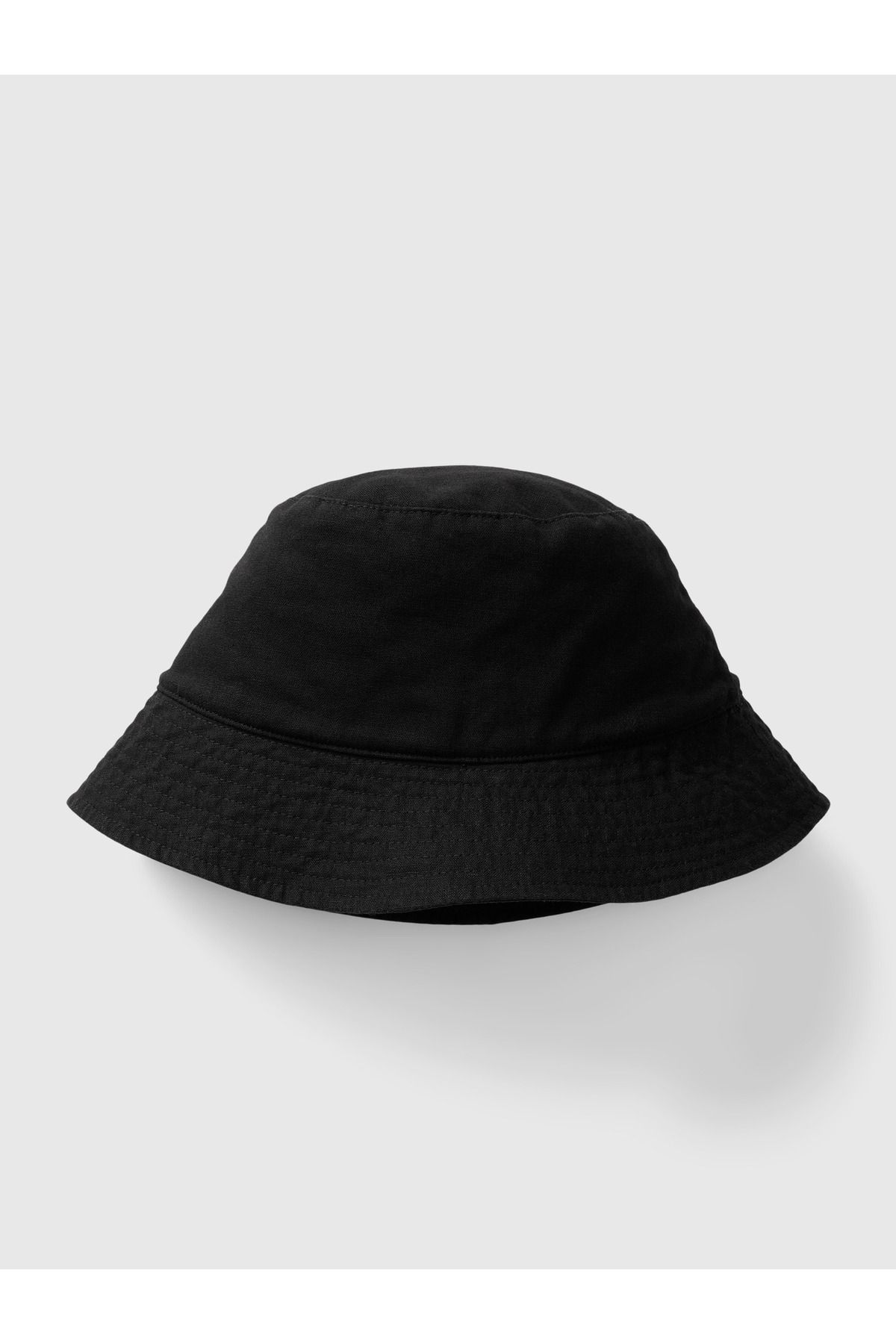 GAP Kadın Siyah Keten Karışımlı Bucket Şapka