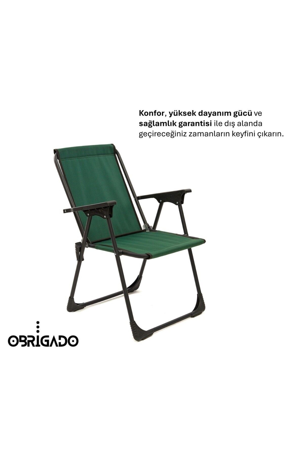 obrigado Katlanır Kamp Piknik Bahçe Plaj Sandalyesi Dayanıklı Lüks Kolay Taşınır Ergonomik Katlanır Sandalye