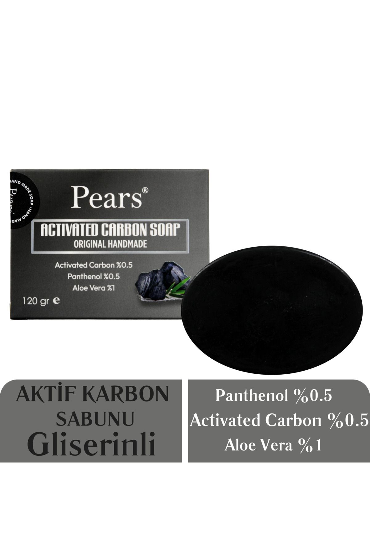 Pears Gliserinli Aktif Karbon Sabunu Beyazlatıcı 120 gr - Activated Carbon Soap With Glycerine 120gr