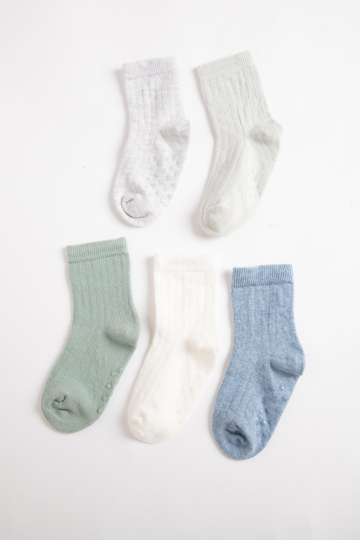 Defacto Erkek Bebek Dikişsiz 5'li Pamuklu Uzun Çorap C4283a5ns