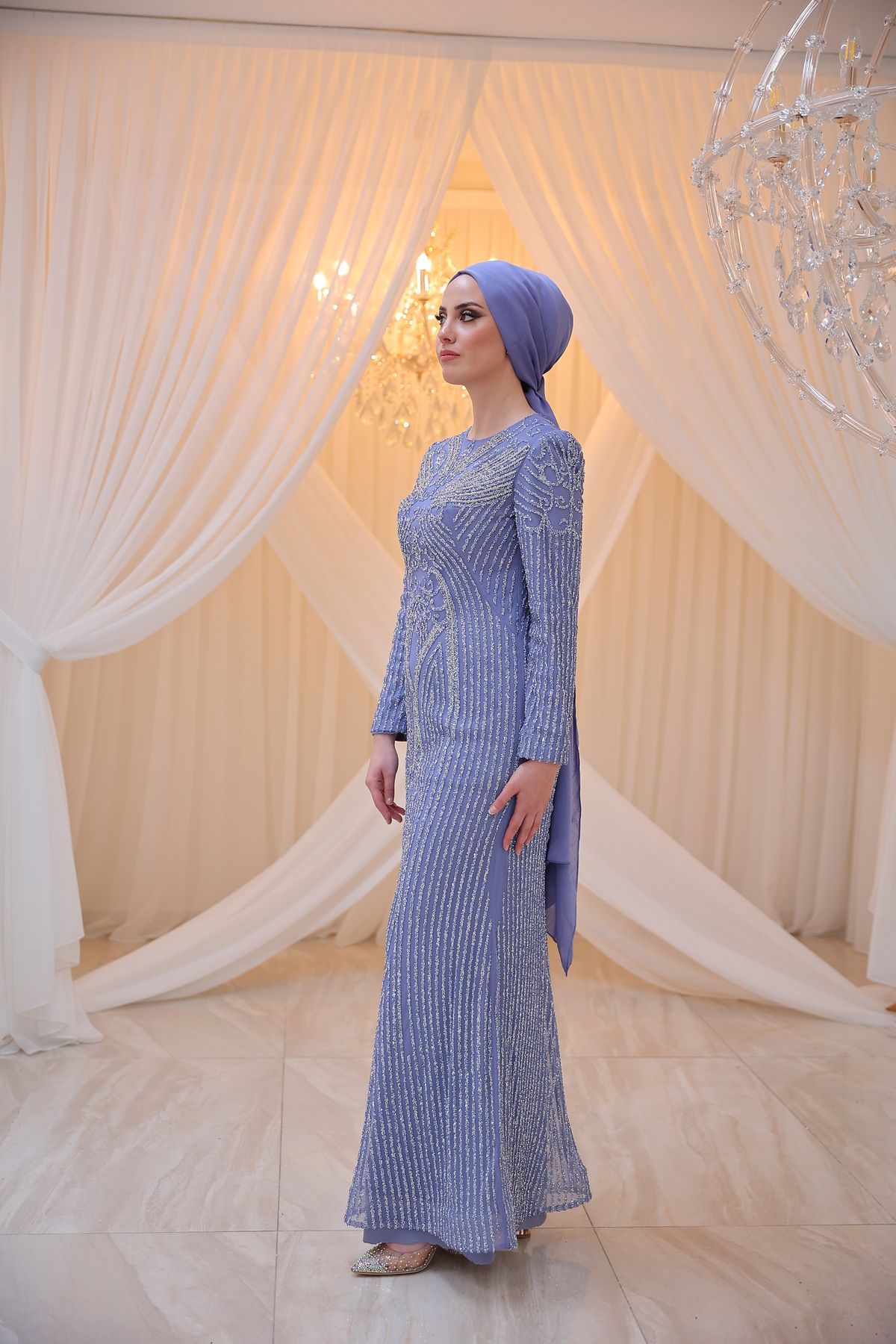 GAMZE ÖZKUL LİNDA ABİYE İNDİGO