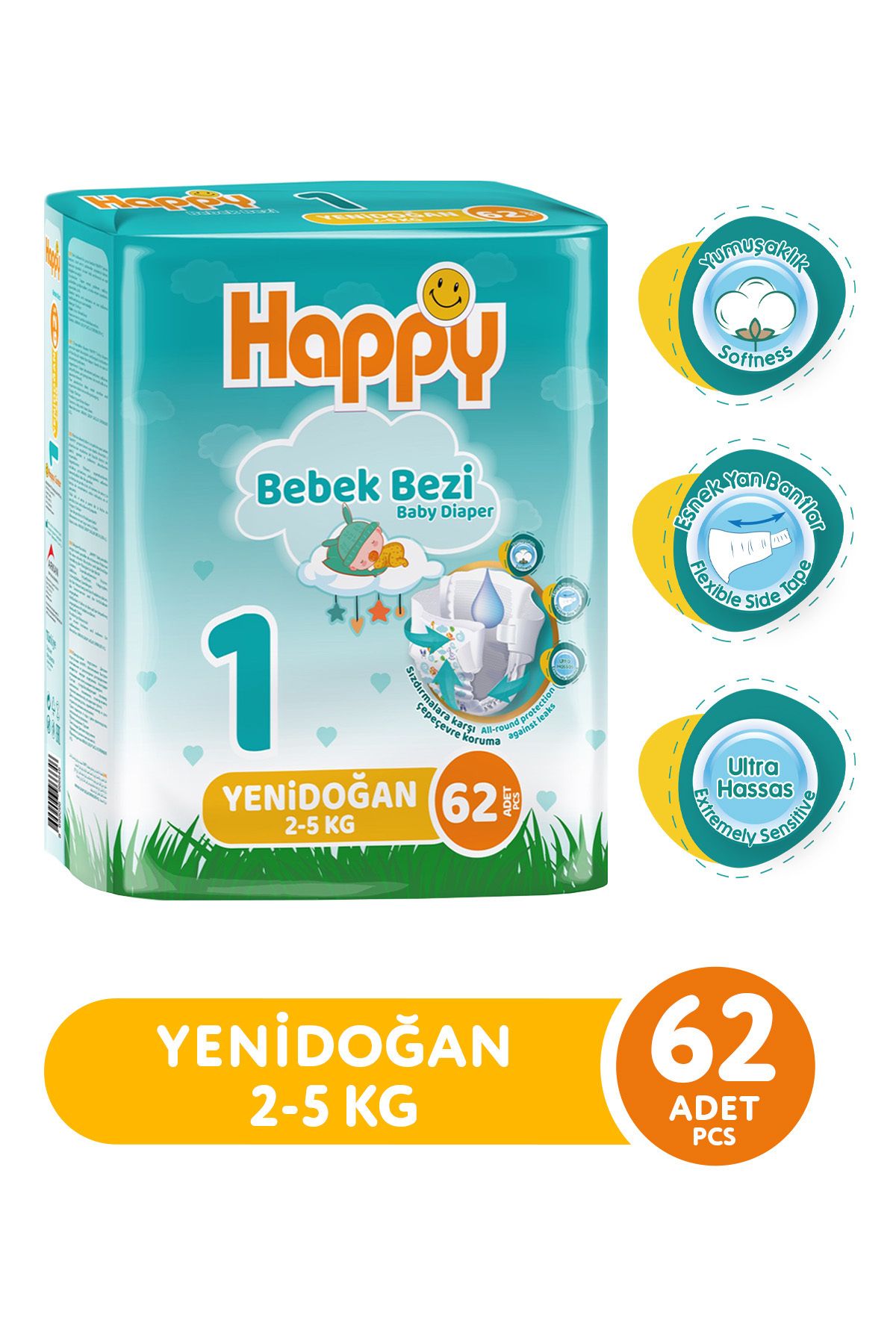 Happy Bebek Bezi Yenidoğan 1 No 62 Li
