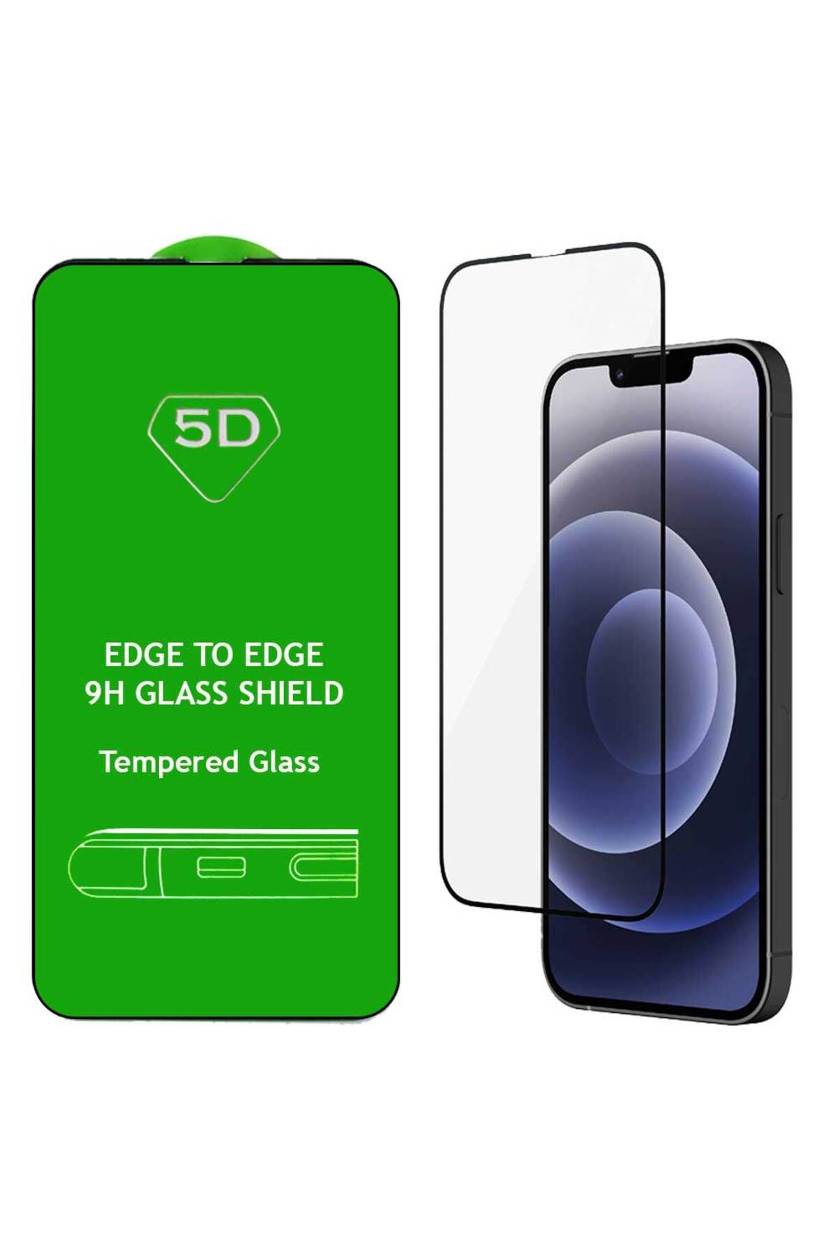 Smart Tech Apple iPhone 12 / 12 Pro Uyumlu 5D Tam Kaplayan Temperli Cam Ekran Koruyucu