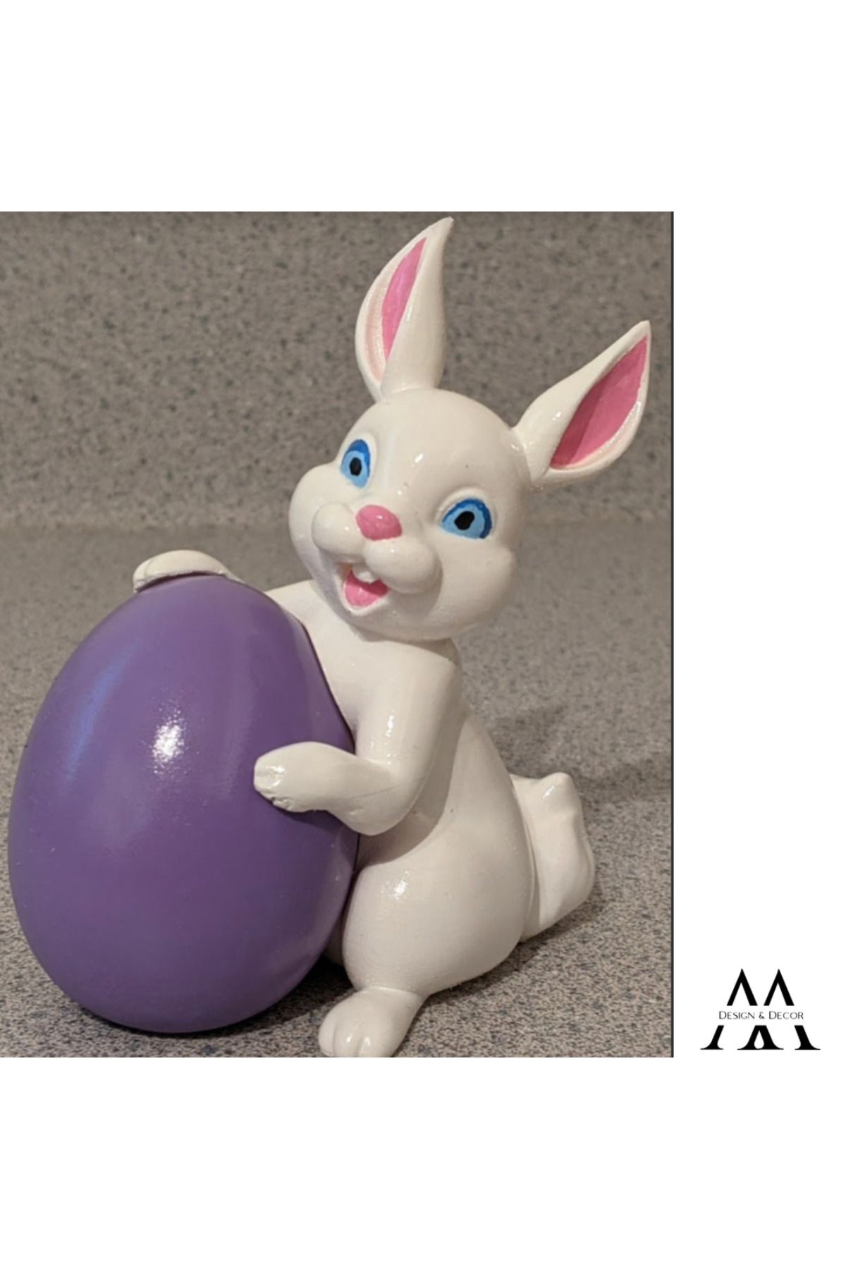 M Design Decor Easter Bunny Paskalya Tavşanı Mor Yumurtalı