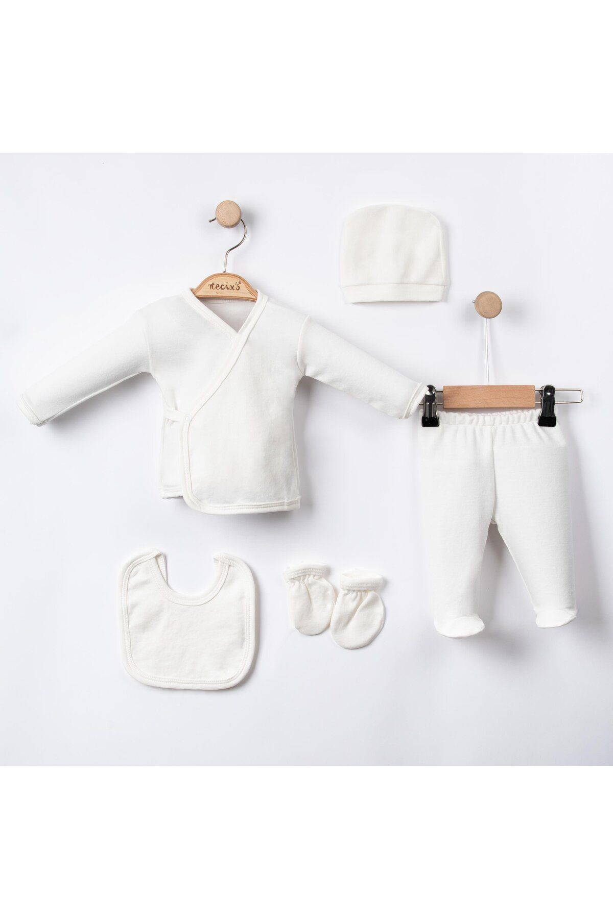 Necix's Bebek Hastane Çıkışı Beşli Set Beyaz