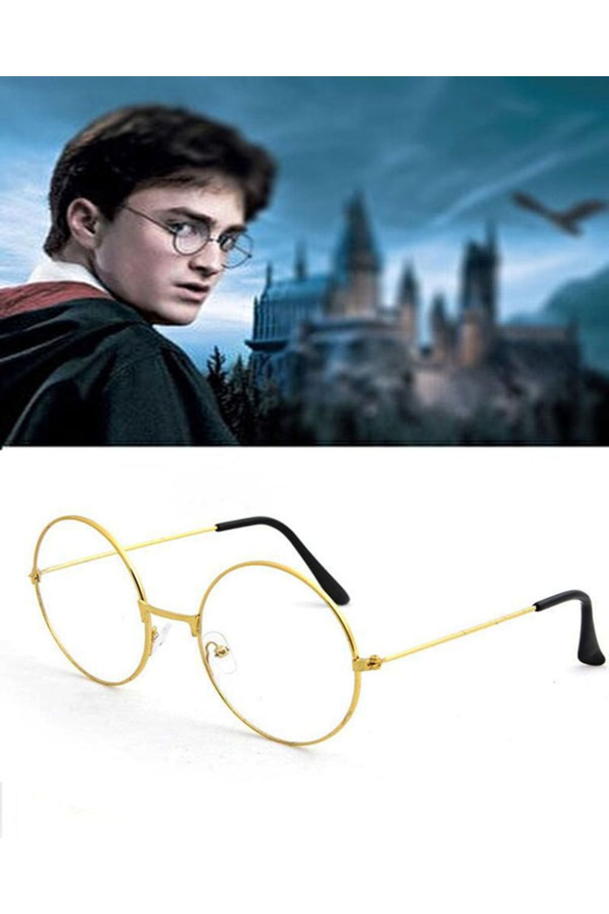 Genel Markalar Harry Potter Metal Çerçeveli Gözlüğü - Haryy Potter Gryffindor Gözlüğü (Lisinya) alithestereo