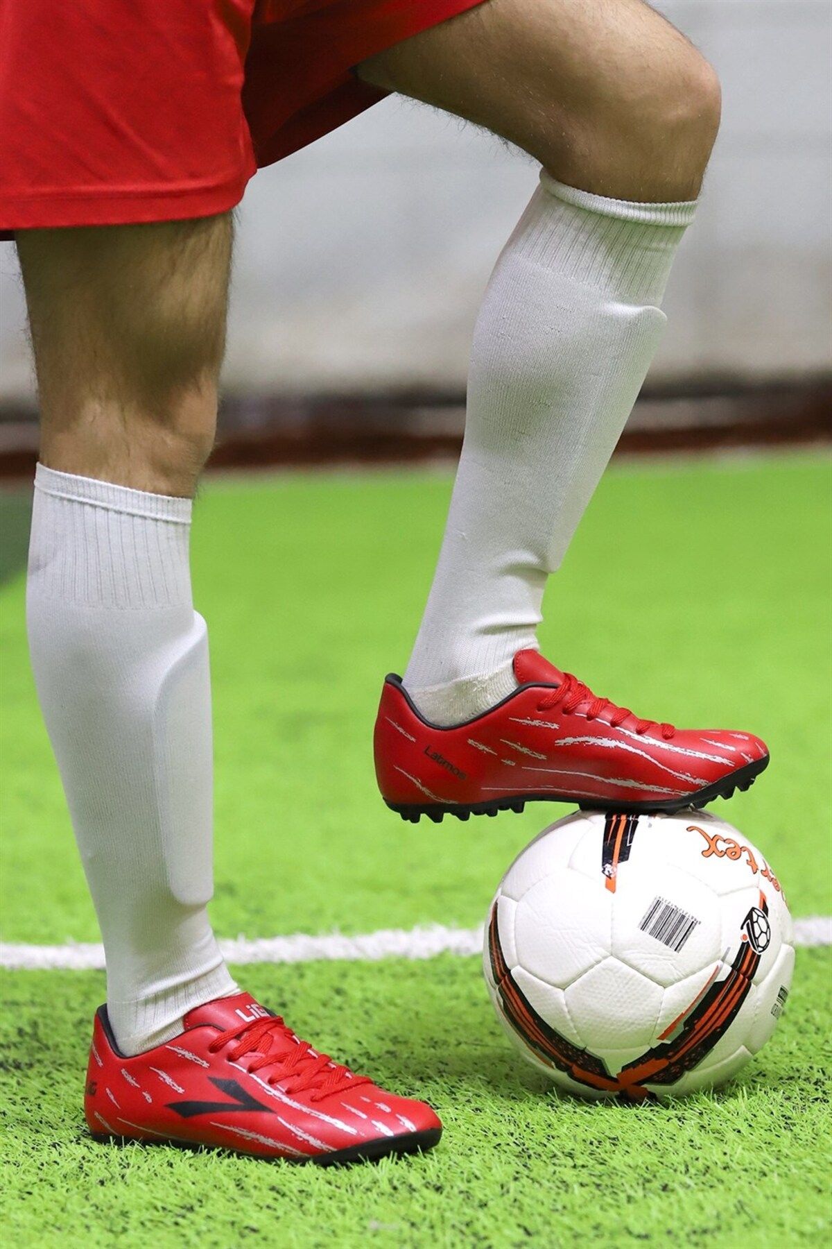 Lig Latmos Pu Halısaha Erkek Futbol Spor Ayakkabı Kırmızı