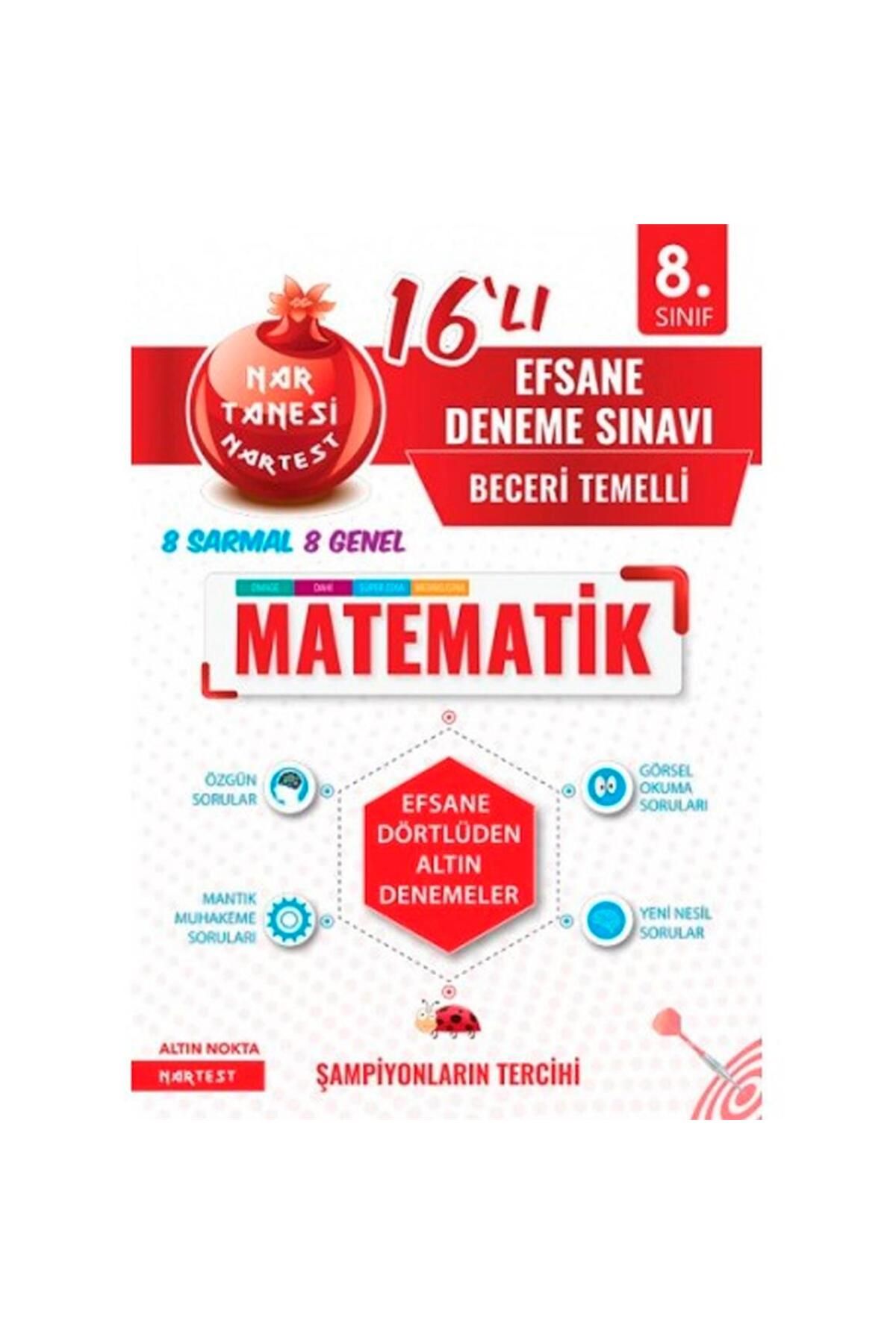 Nartest Yayınları 8. Sınıf Lgs Kırmızı Nar Efsane Matematik 16 Deneme Sınavı