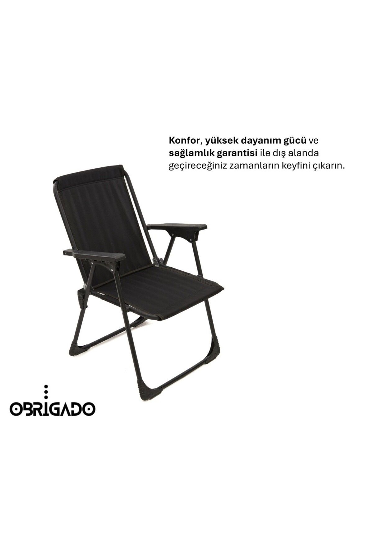 obrigado Katlanır Kamp Piknik Bahçe Plaj Sandalyesi Dayanıklı Lüks Kolay Taşınır Ergonomik Katlanır Sandalye