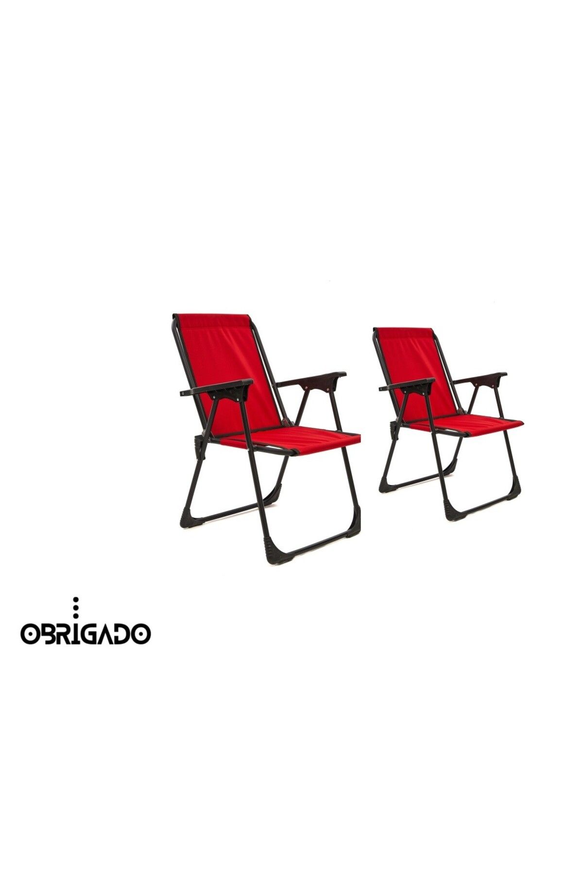 obrigado 2 Adet (İKİLİ) Katlanır Kamp Sandalye Piknik Bahçe Plaj Kullanılır Dayanıklı Ve Ergonomiktir