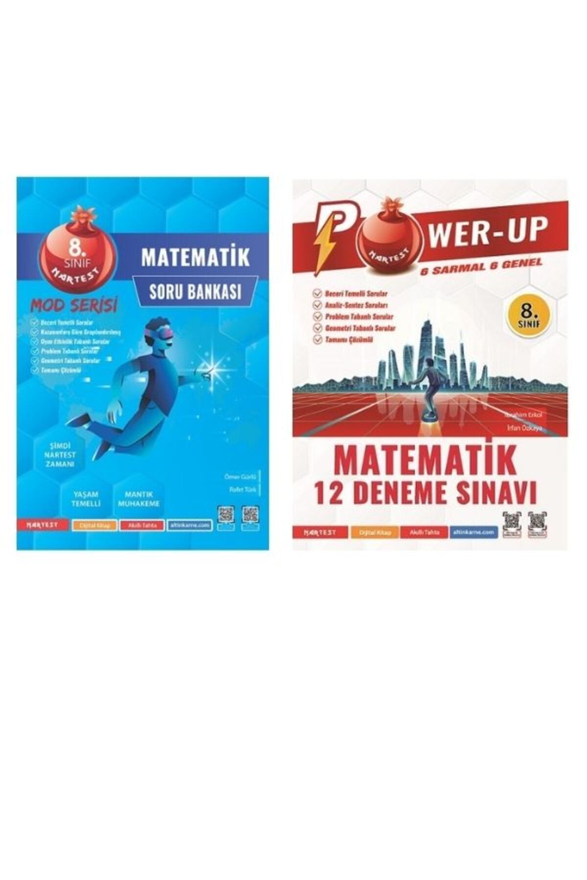Nartest Yayınları Nartest 8.Sınıf LGS Matematik Mod Soru Bankası ve Power 12 Deneme Sınavı (2 Kitap)