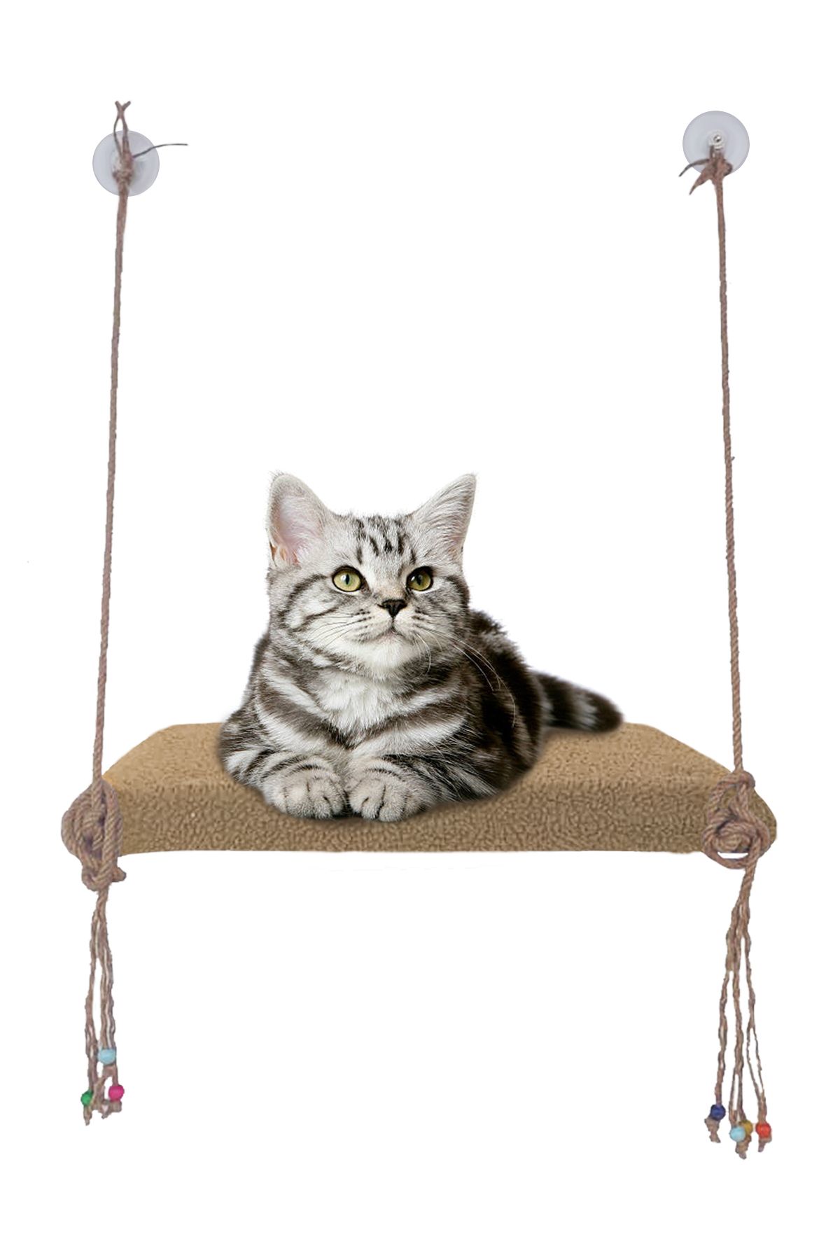 Patiderm Vantuzlu Kedi Hamağı Cam Ve Duvar İçin Kedi Yatağı - Bej