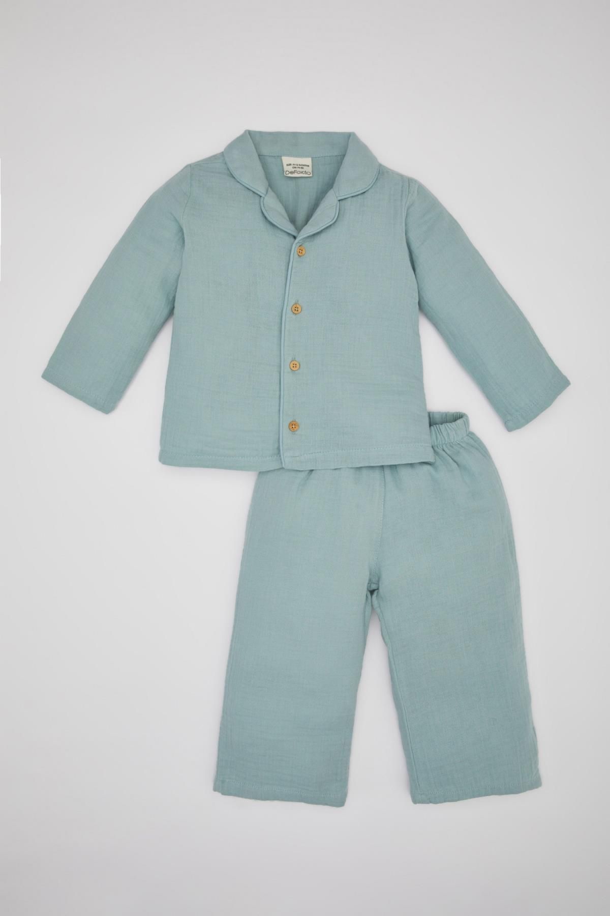 Defacto Erkek Bebek Uzun Kollu Müslin Pijama Takımı C0728A524SP