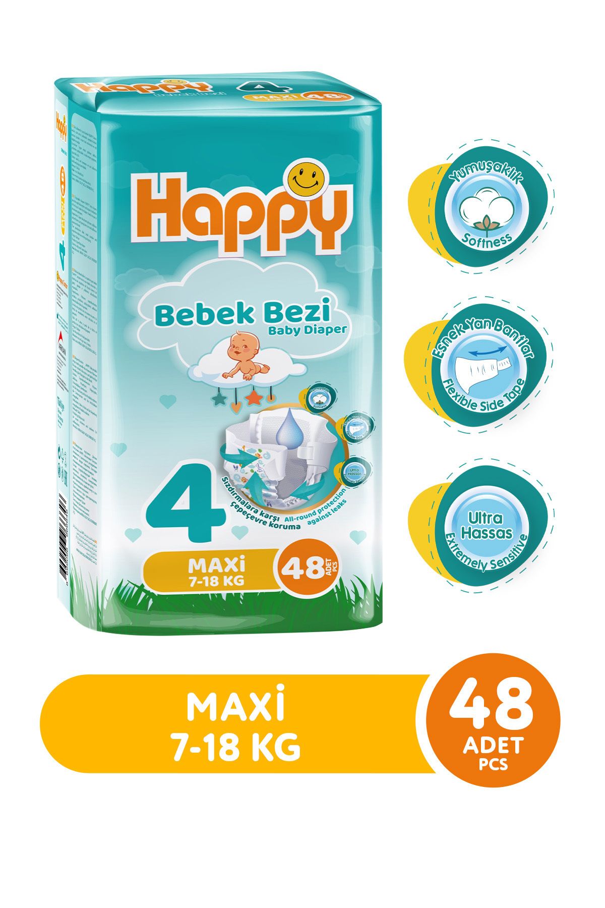 Happy Bebek Bezi Maxi 4 No 48 Li