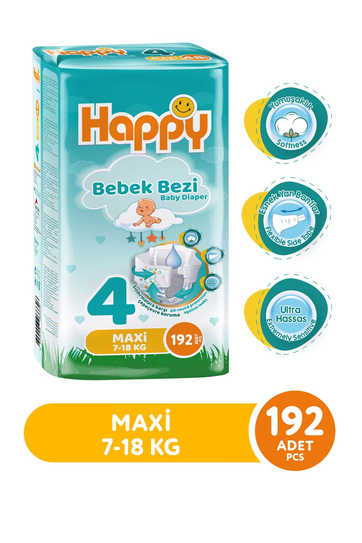 Happy Bebek Bezi Maxi 4 No 48 Li X 4 Adet