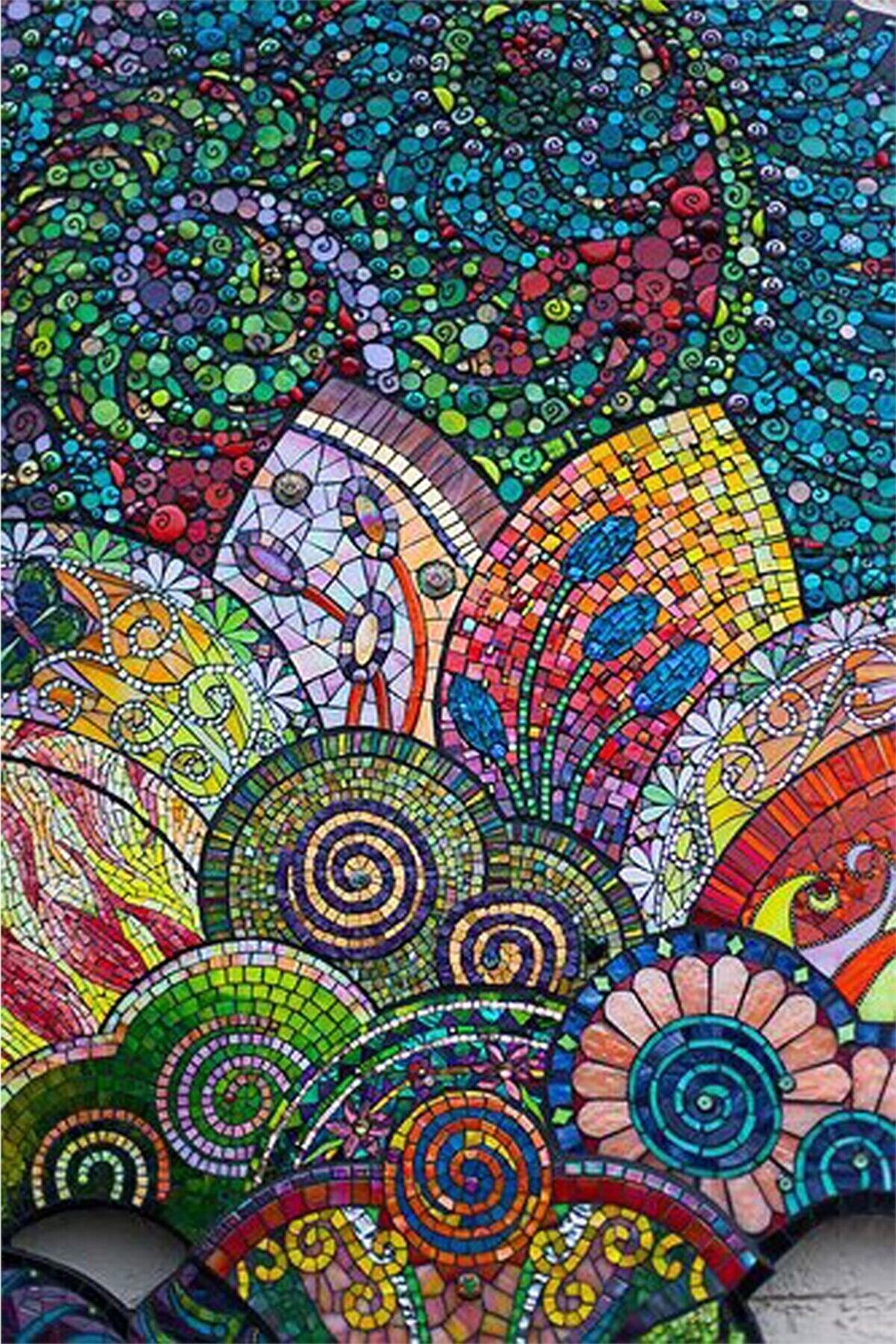 Genel Markalar Sanat Renklerin Bütünlüğü Elmas Mozaik Tablo / Boncuk Goblen Yapıştırma 40x60cm E20202796m