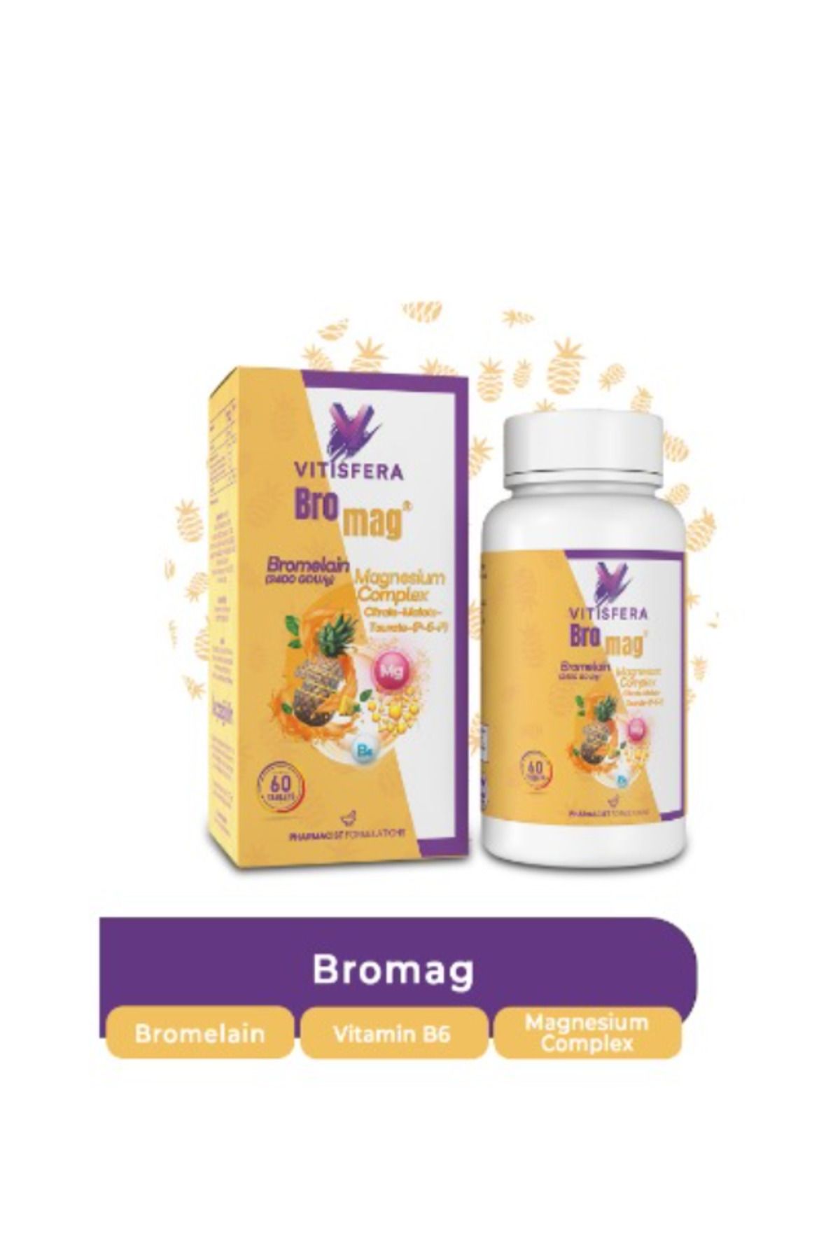 Vitisfera Bromag Bromelain-magnezyum Kompleks-vitamin B6 60 Tablet