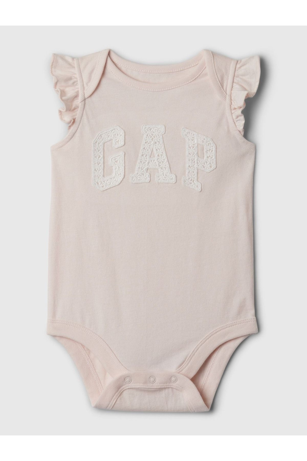 GAP Erkek Bebek Açık Pembe Organik Pamuk Logo Bodysuit