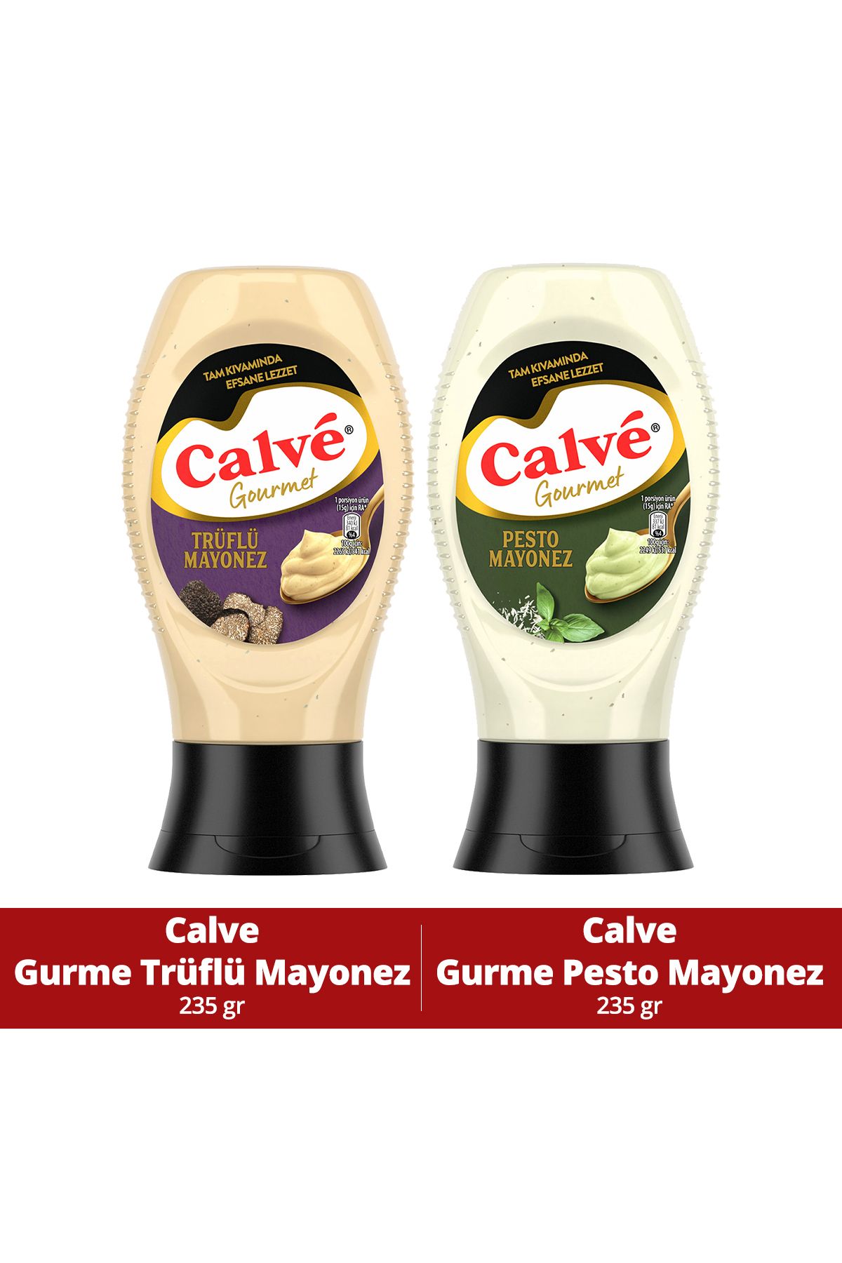 Calve Gurme Mayonezler 2li Set Trüflü Mayonez 240g X1 Adet Pesto Mayonez 235g X1 Adet