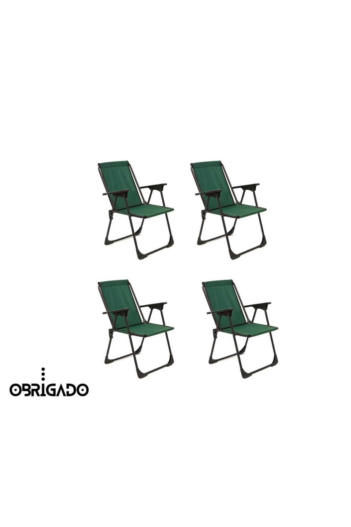 obrigado 4 Adet (DÖRTLÜ) Kamp Piknik Bahçe Plaj Dayanıklı Lüks Kolay Taşınır Ergonomik Katlanır Sandalye